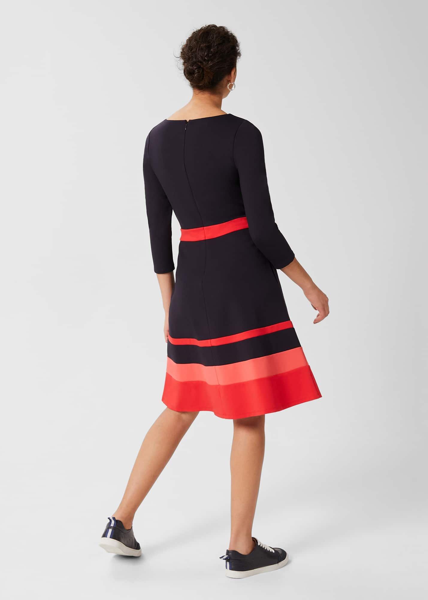 Jaymie Ponte Dress, Navy Red, hi-res