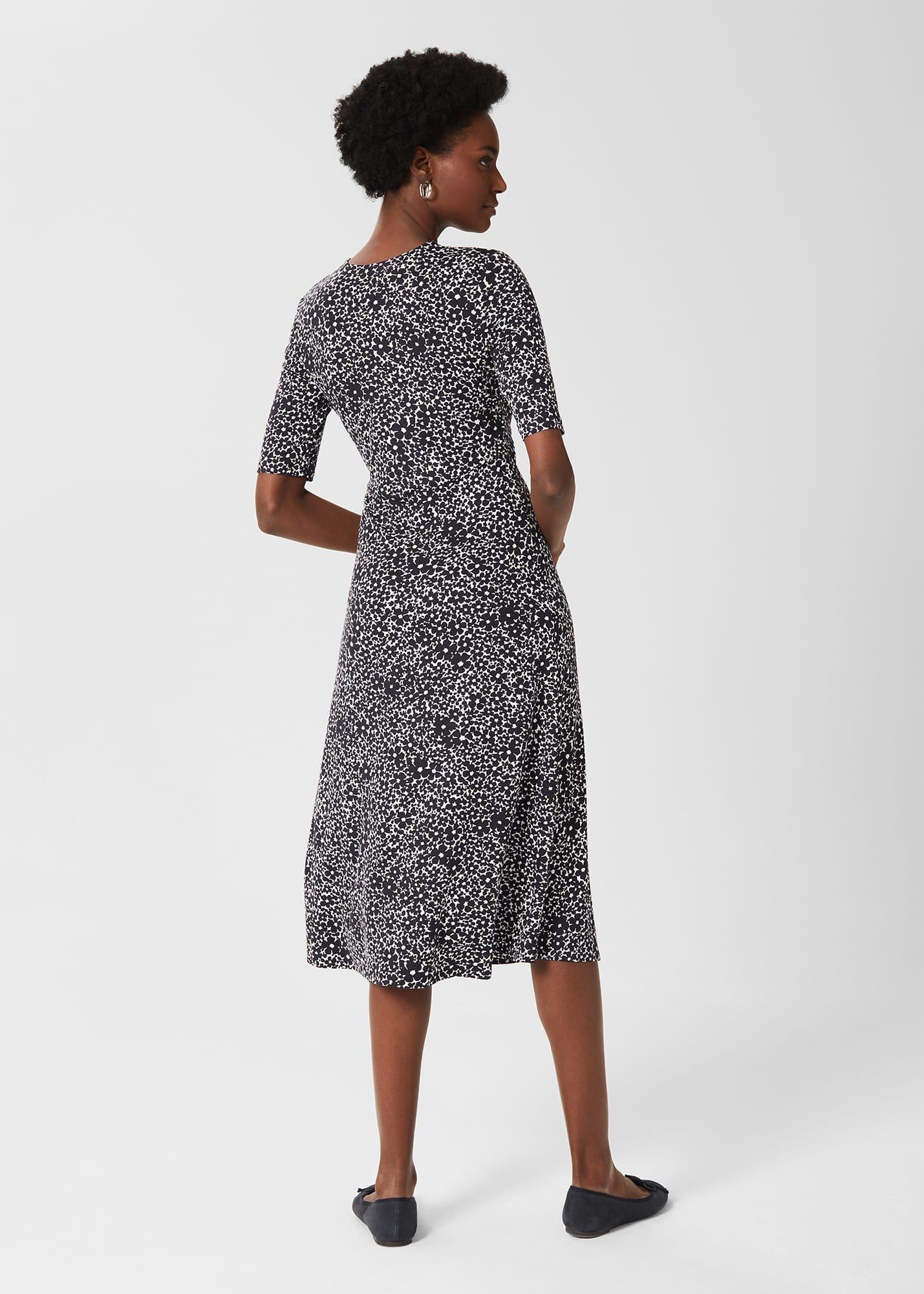 Frankie Jersey Dress, Navy White, hi-res