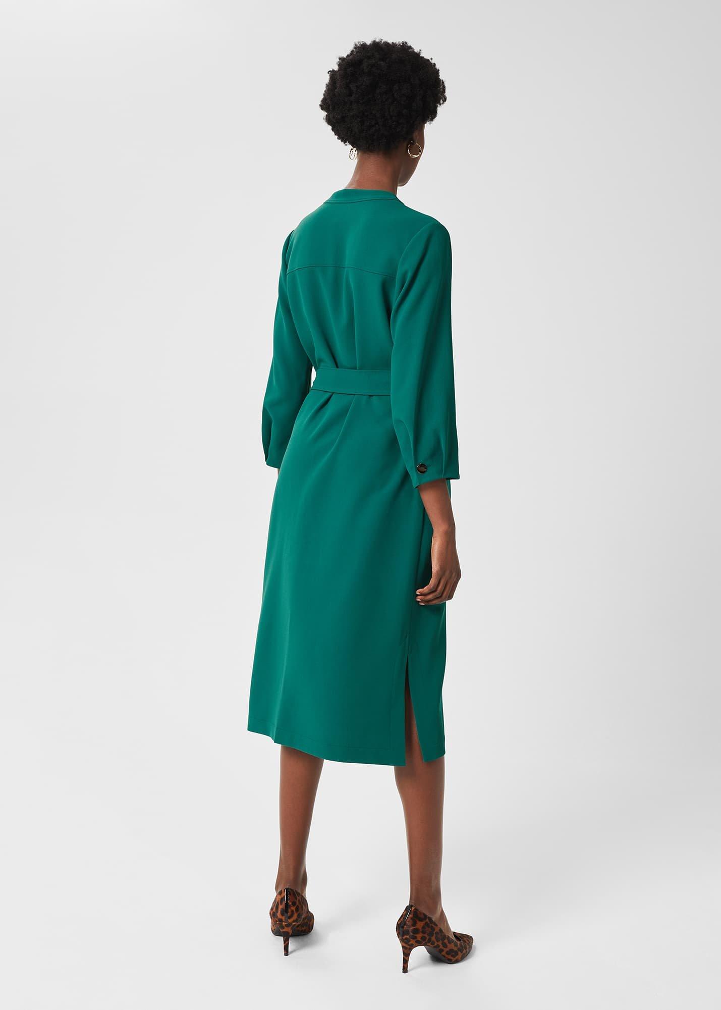 Kirsty Belted Dress, Jade Green, hi-res