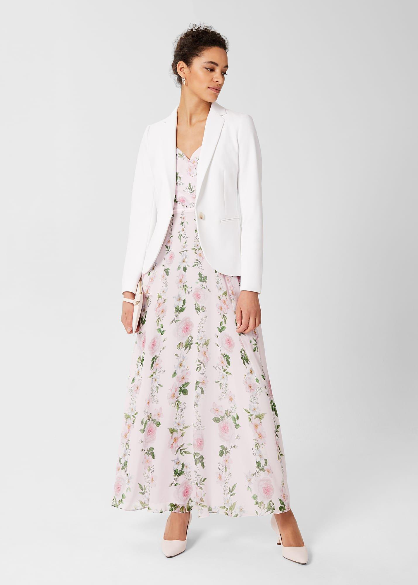 Catherine Silk Floral Maxi Dress, Pale Pink Multi, hi-res