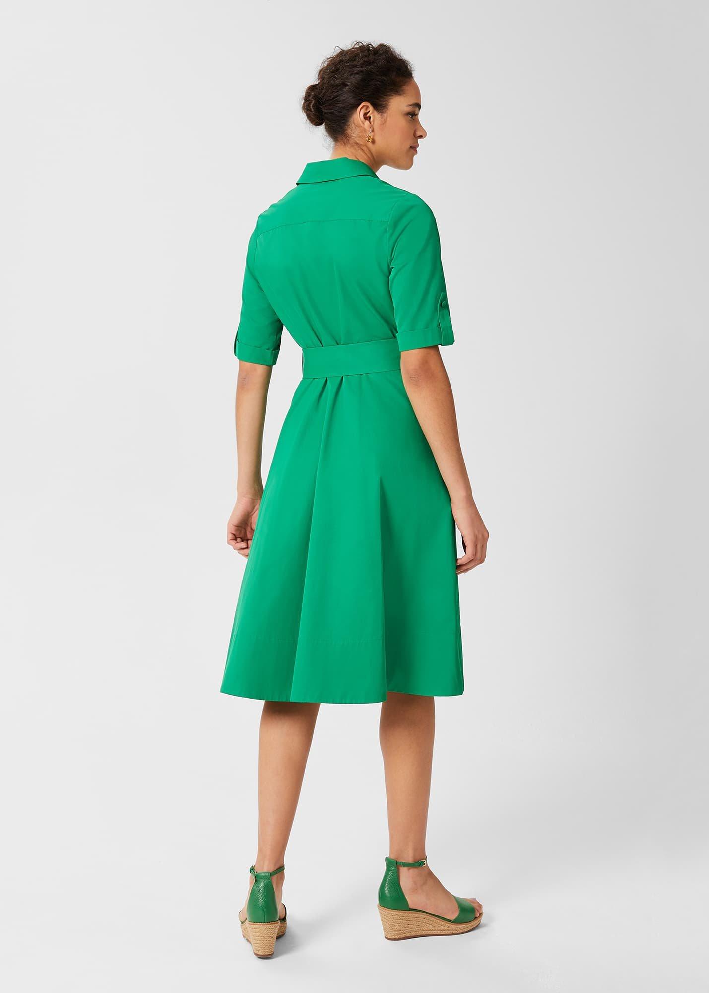 Tyra Belted Dress, Amazon Green, hi-res