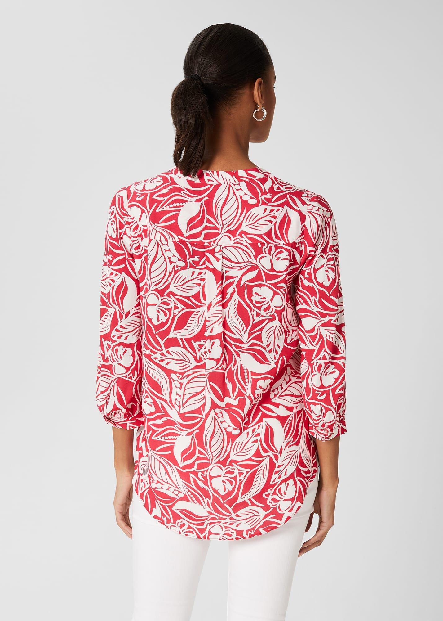 Essie Printed Blouse, Magenta White, hi-res