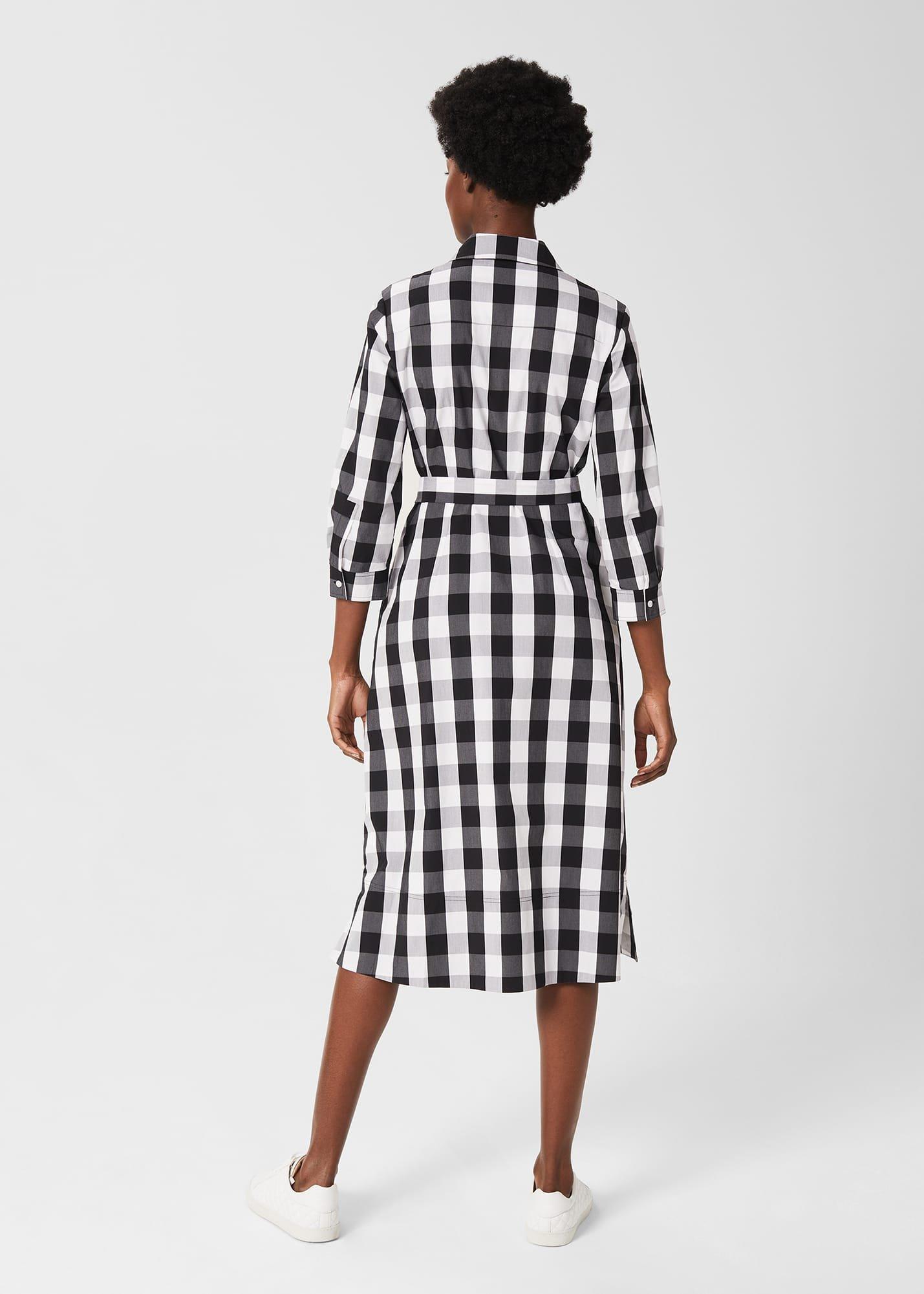 Ilona Belted Dress , Black White, hi-res