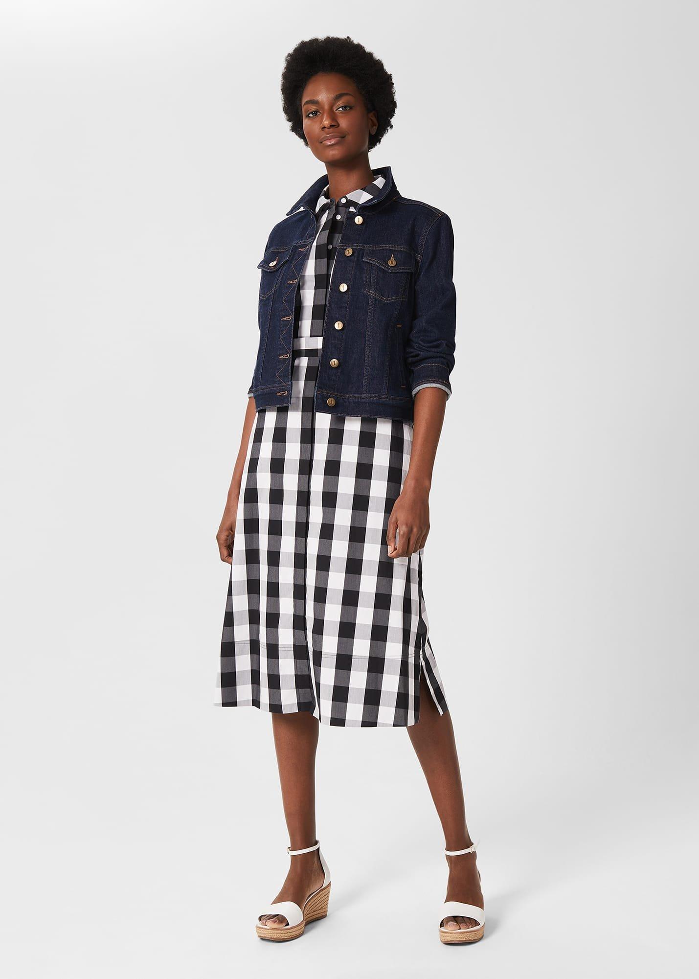 Ilona Belted Dress , Black White, hi-res