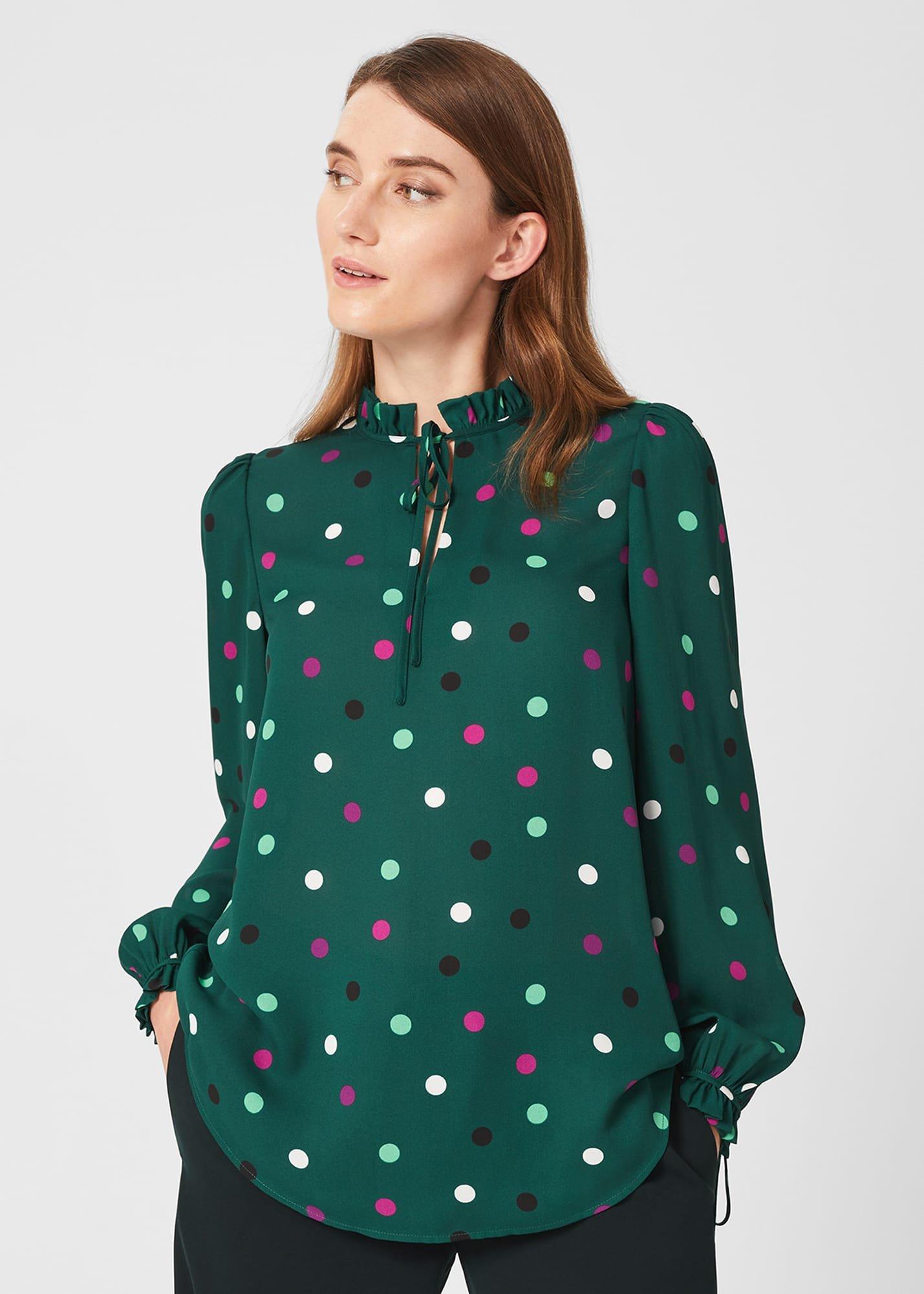 Reena Blouse, Green Multi, hi-res