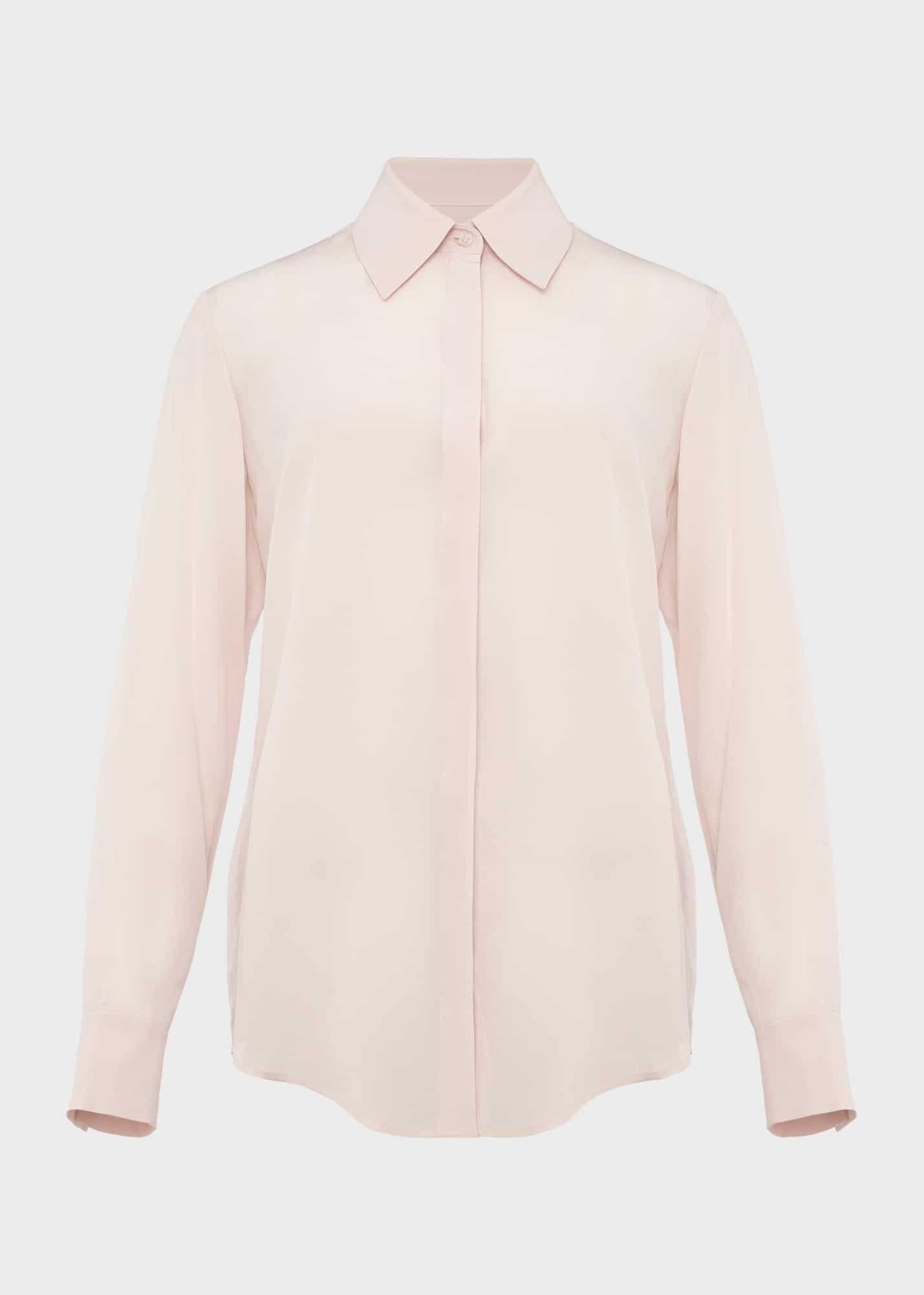 Eva Silk Shirt, Oyster Pink, hi-res