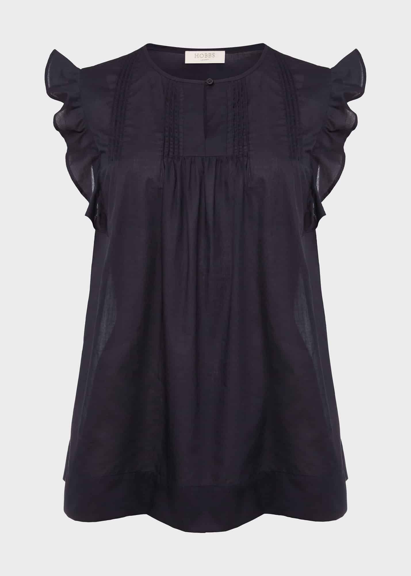Holly Cotton Top, Navy, hi-res