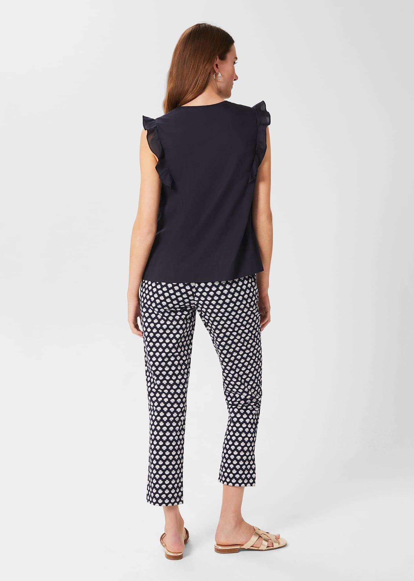 Holly Cotton Top, Navy, hi-res
