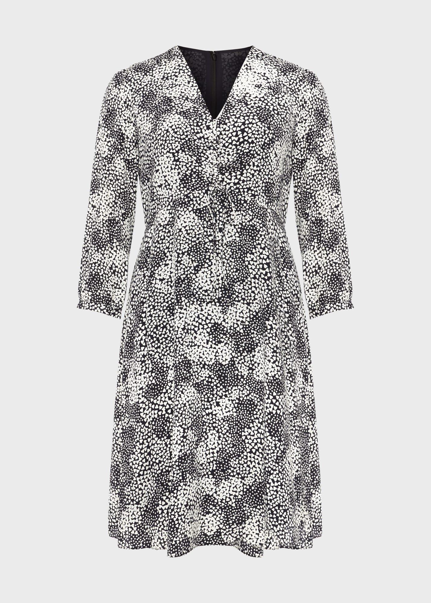 Sihloh Printed Dress, Navy Ivory, hi-res