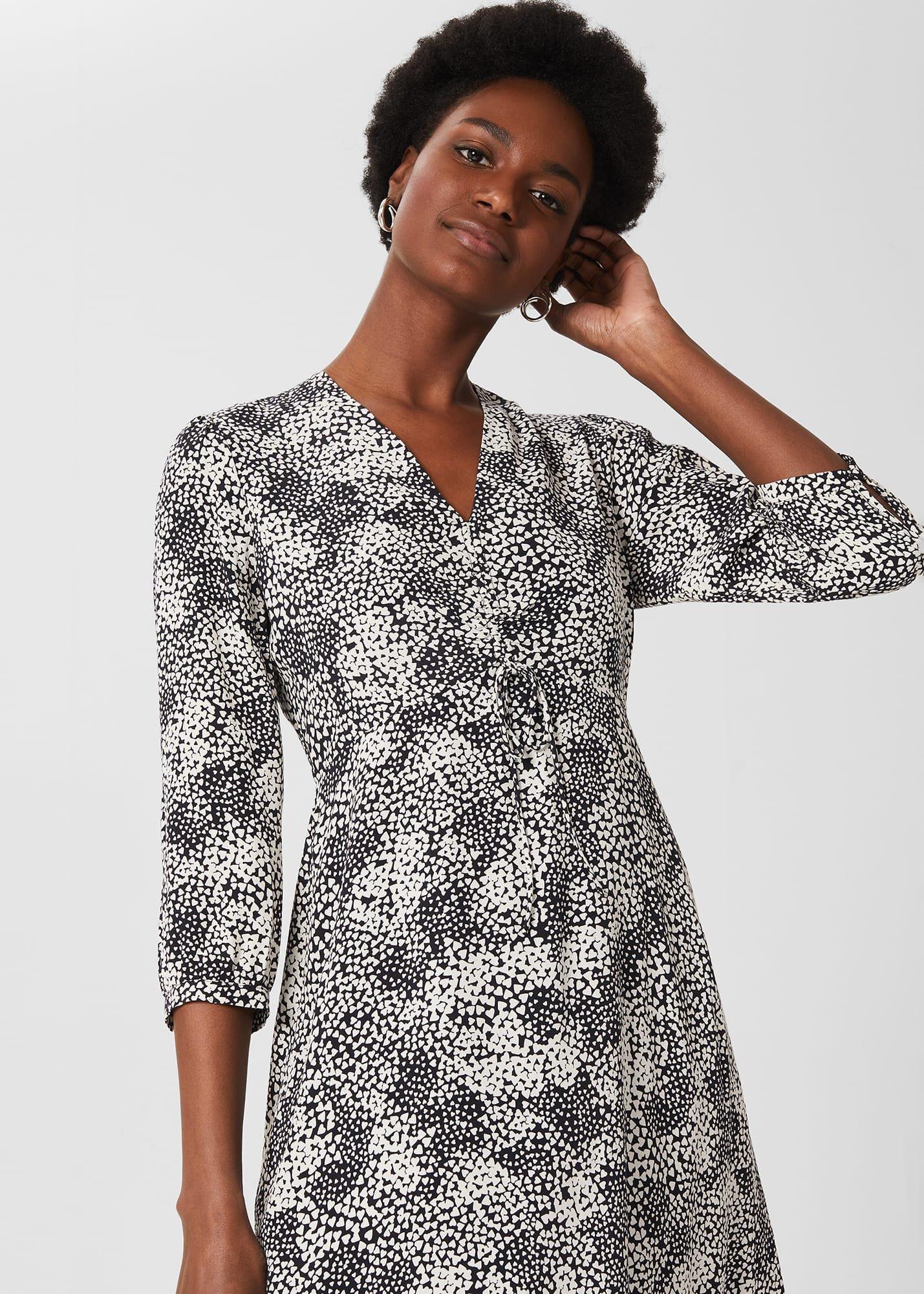 Sihloh Printed Dress, Navy Ivory, hi-res
