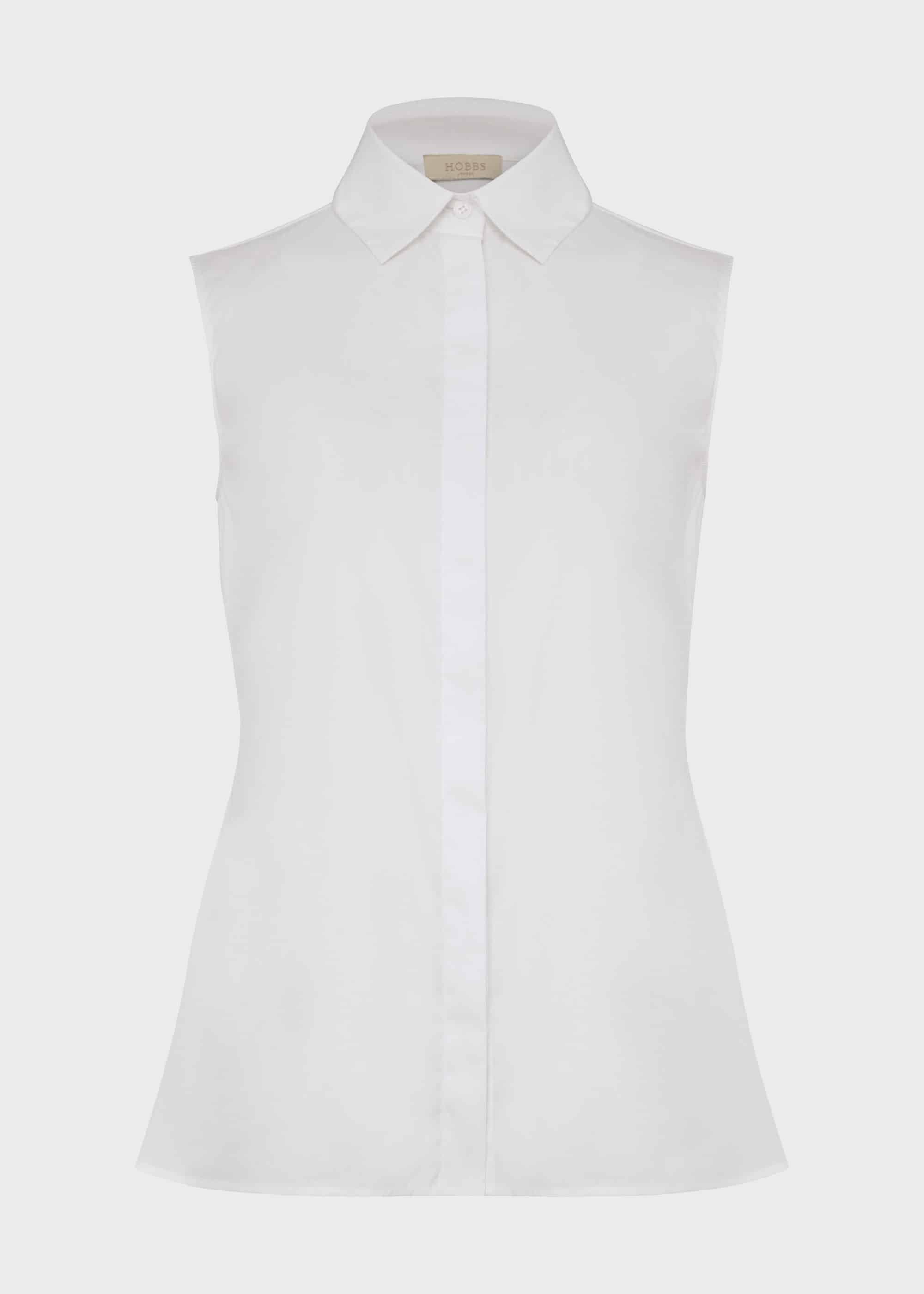Sleeveless Vic Cotton Shirt 