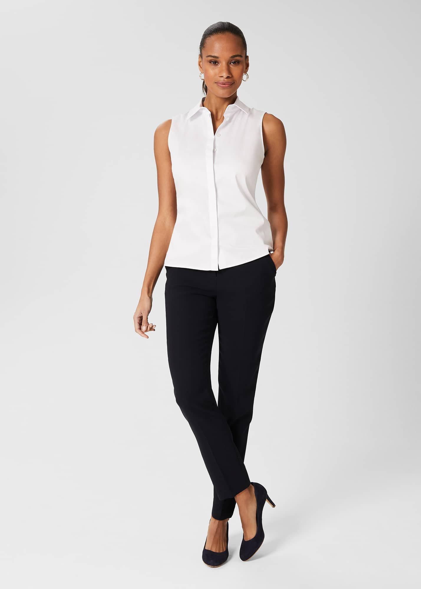 Sleeveless Vic Cotton Shirt 