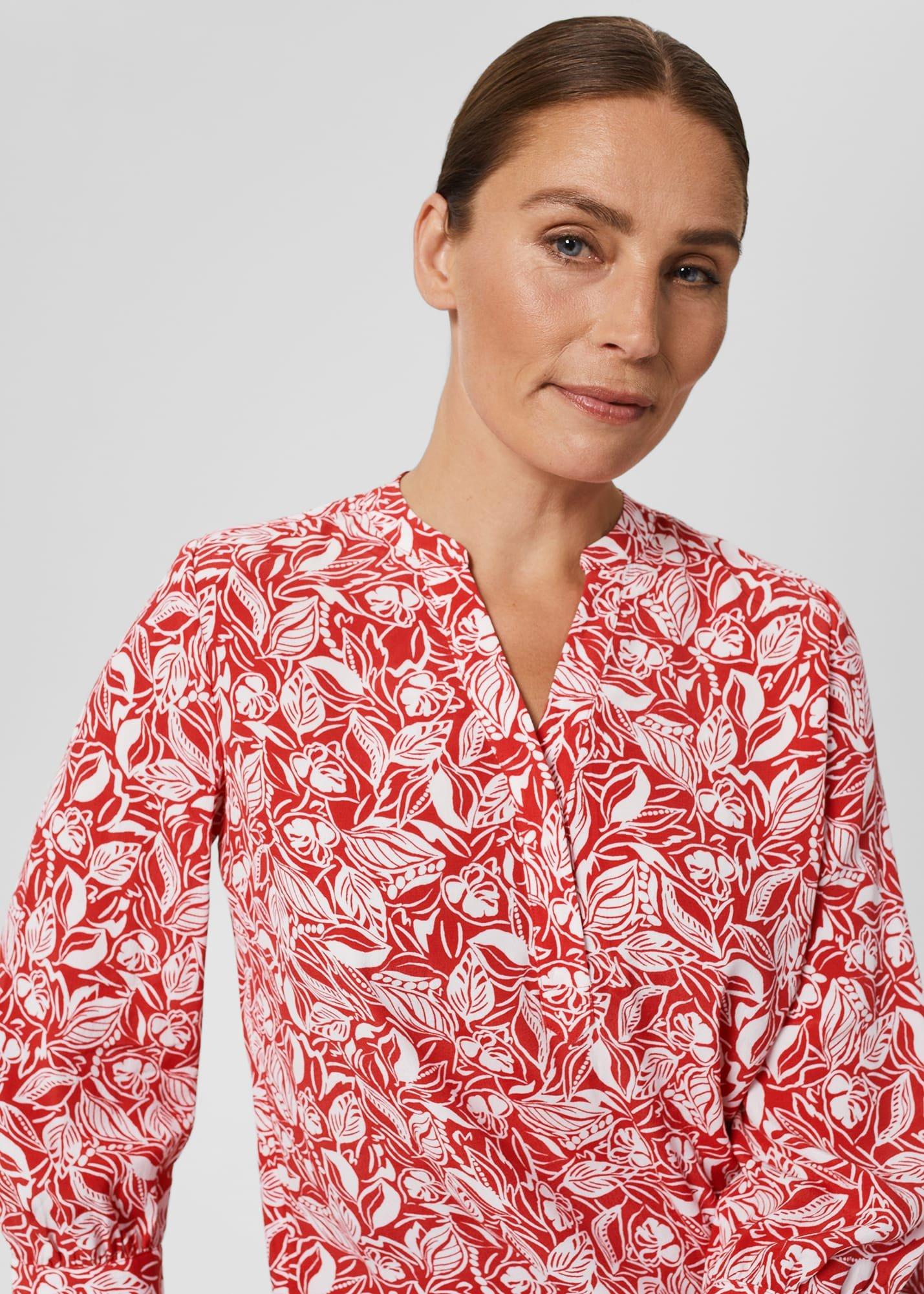 Essie Printed Blouse , Magenta White, hi-res