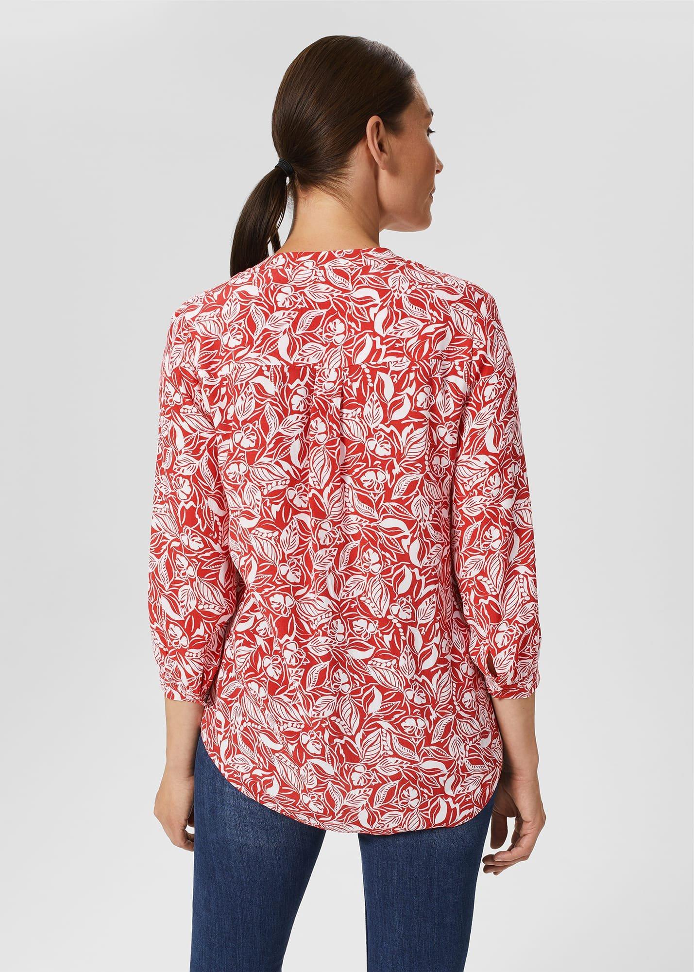 Essie Printed Blouse , Magenta White, hi-res