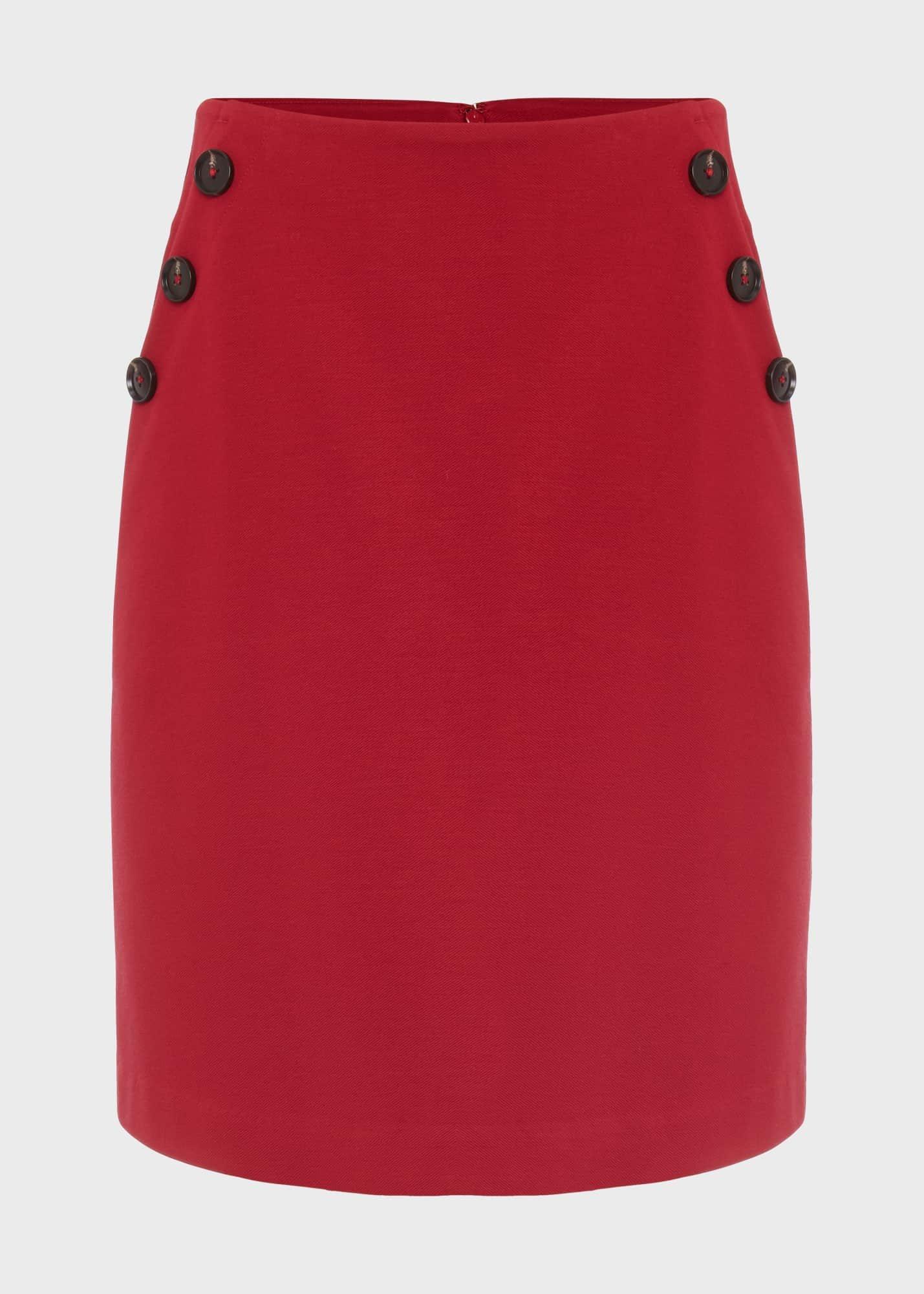 Teia Ponte Skirt, Deep Red, hi-res