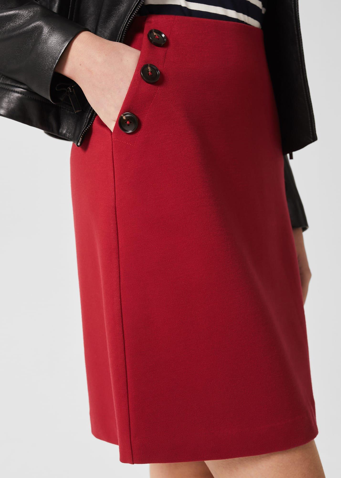 Teia Ponte Skirt, Deep Red, hi-res