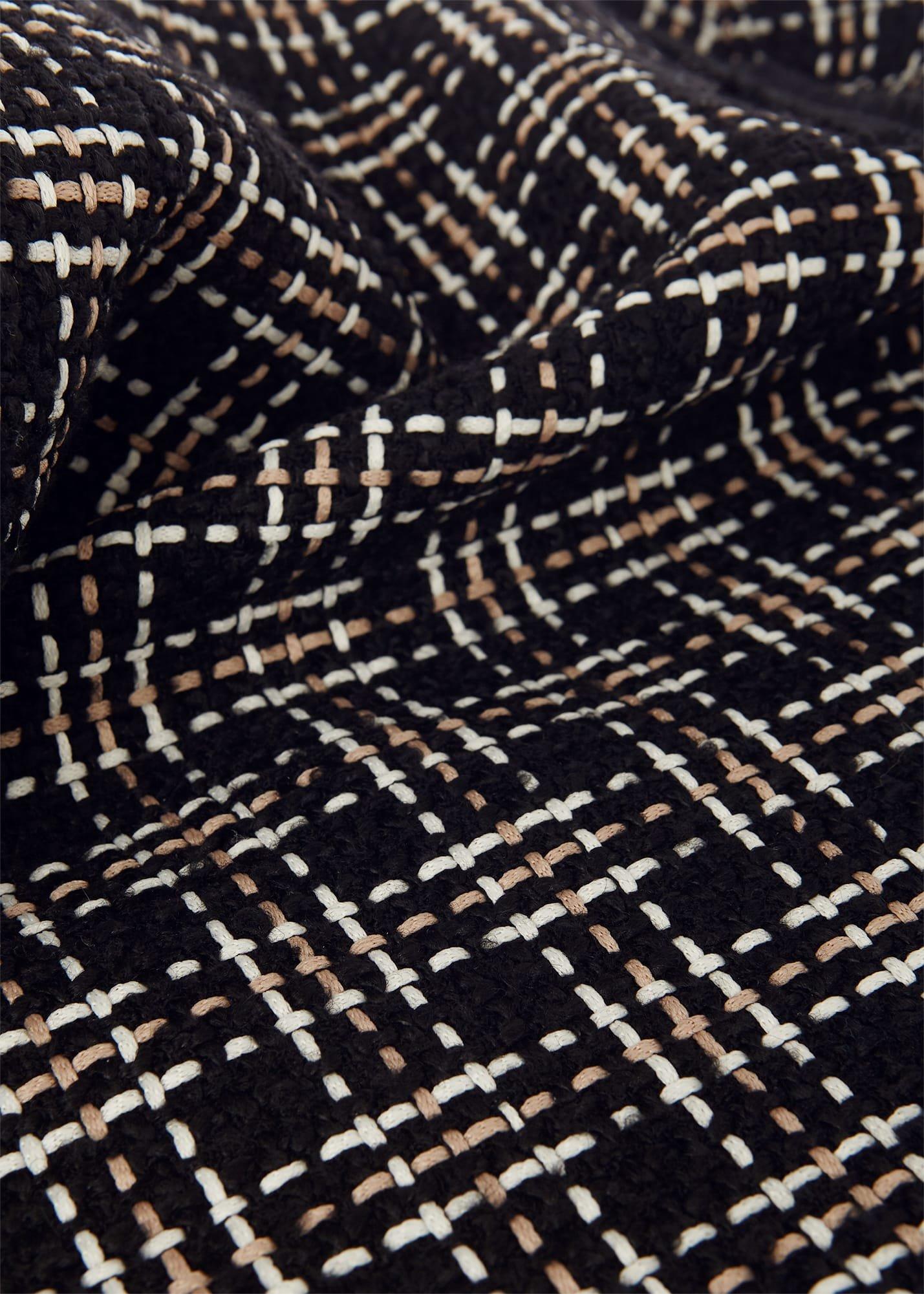 Alexis Tweed Aline Skirt, Black Ivory, hi-res