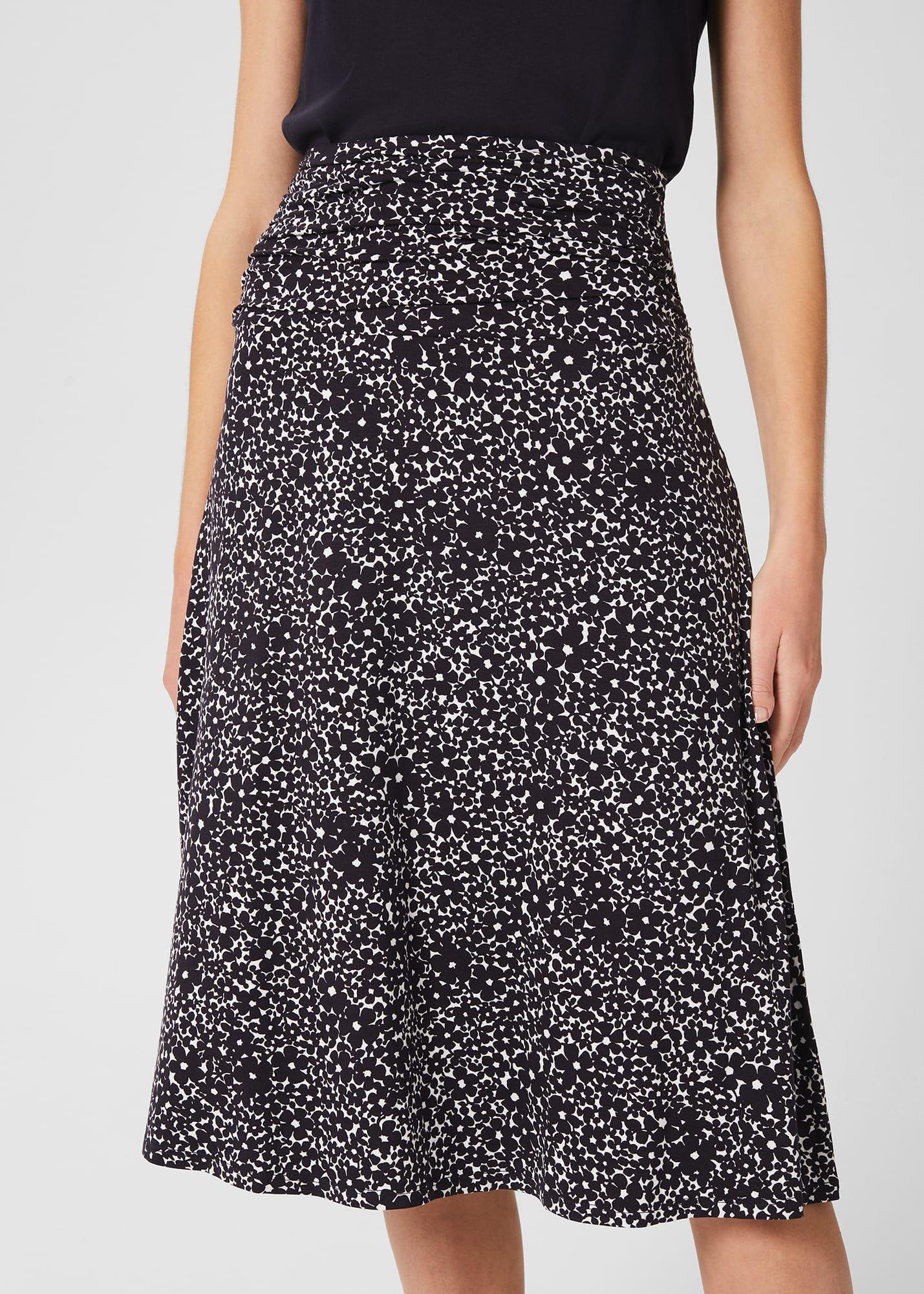 Liza Jersey Skirt, Navy White, hi-res