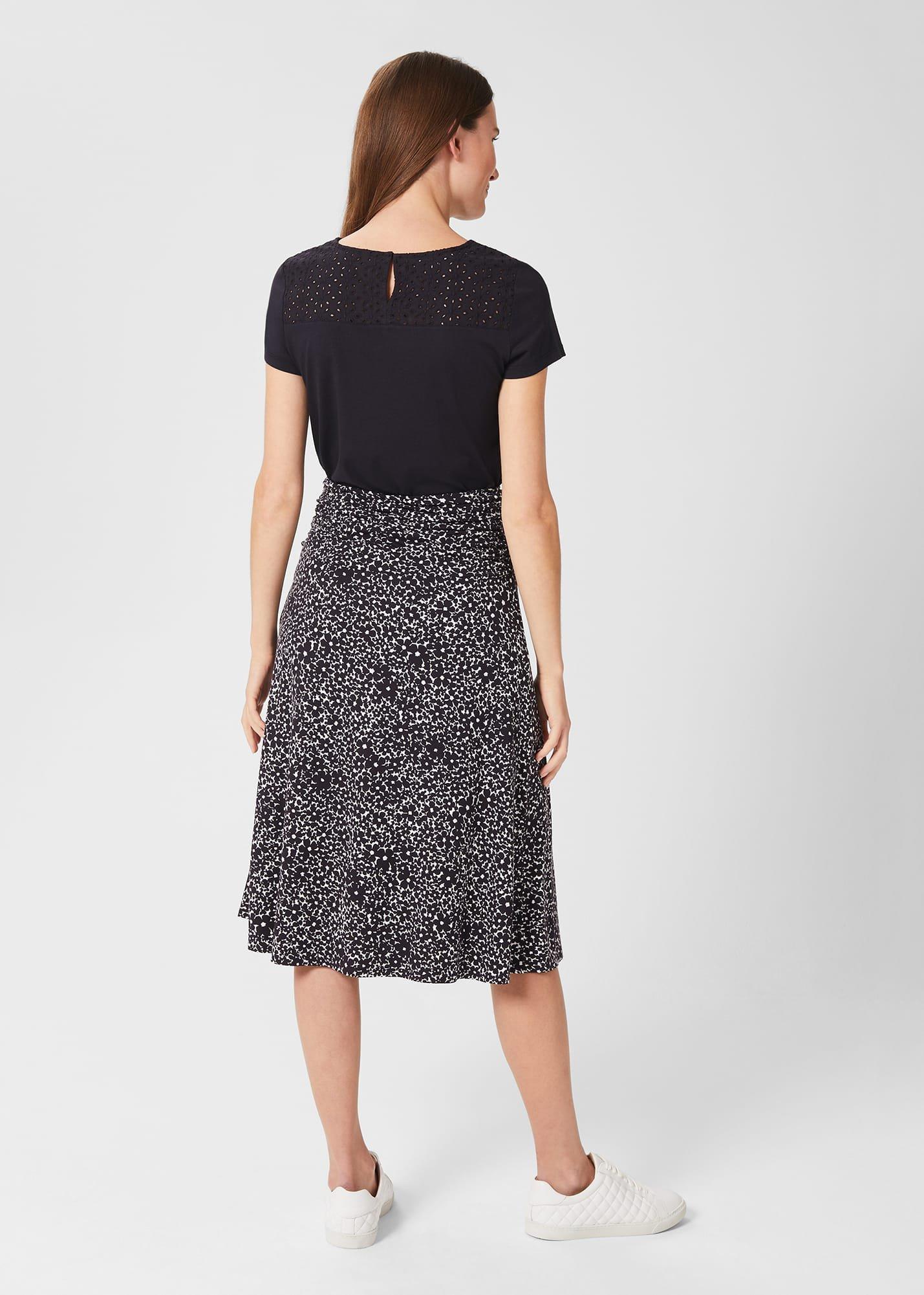 Liza Jersey Skirt, Navy White, hi-res