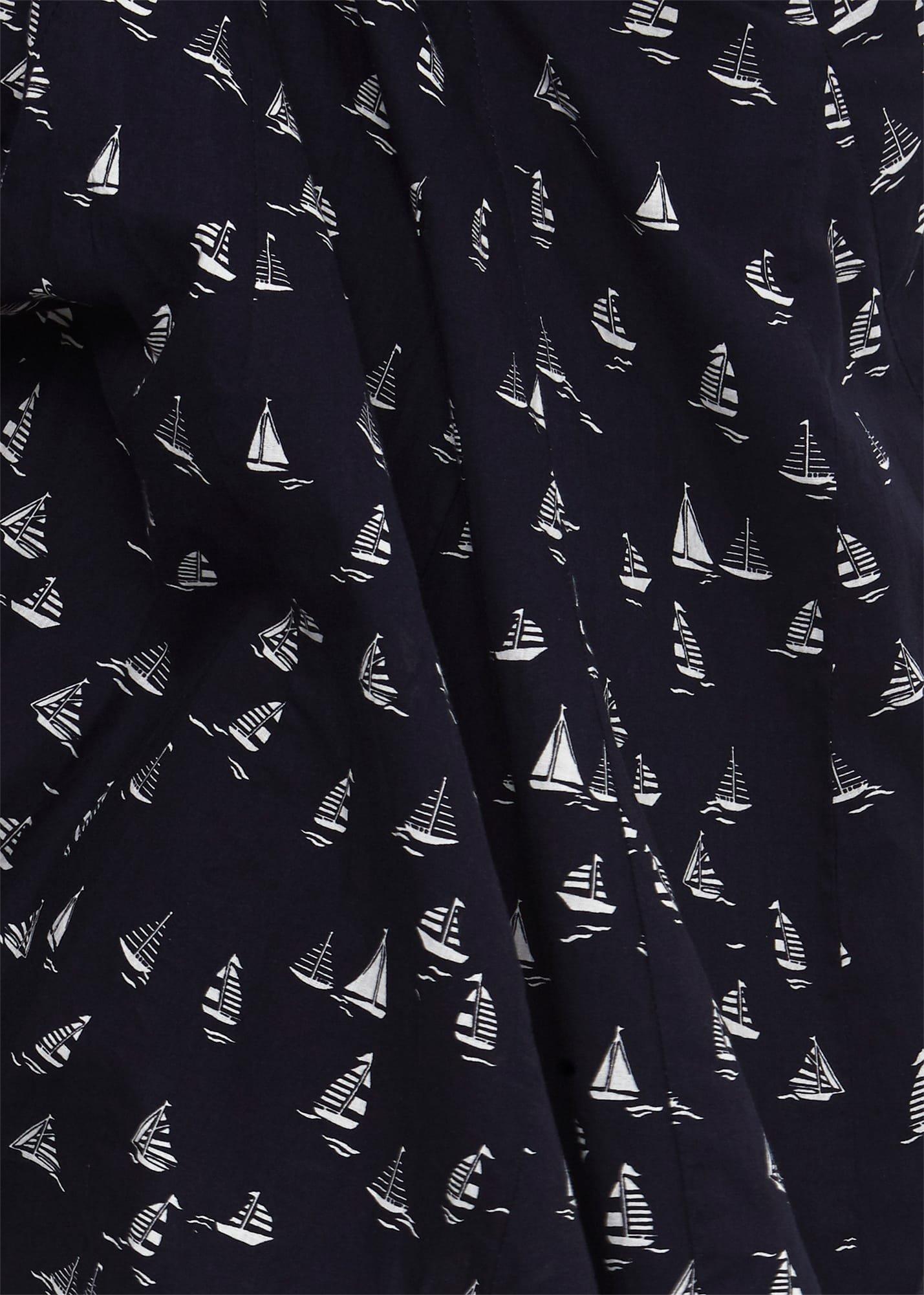 Melina Cotton Skirt, Navy White, hi-res