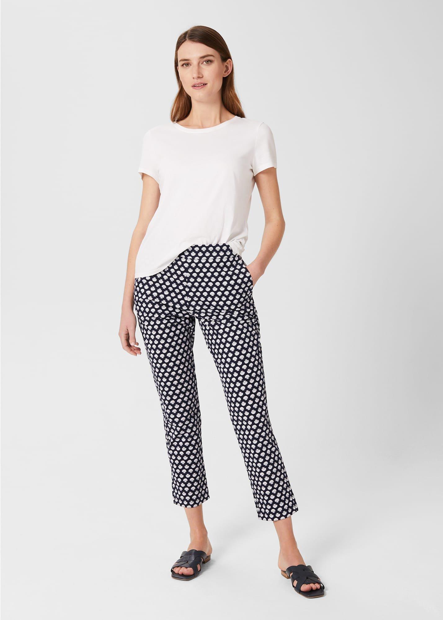 Florence Slim Leg Capri, Navy White, hi-res