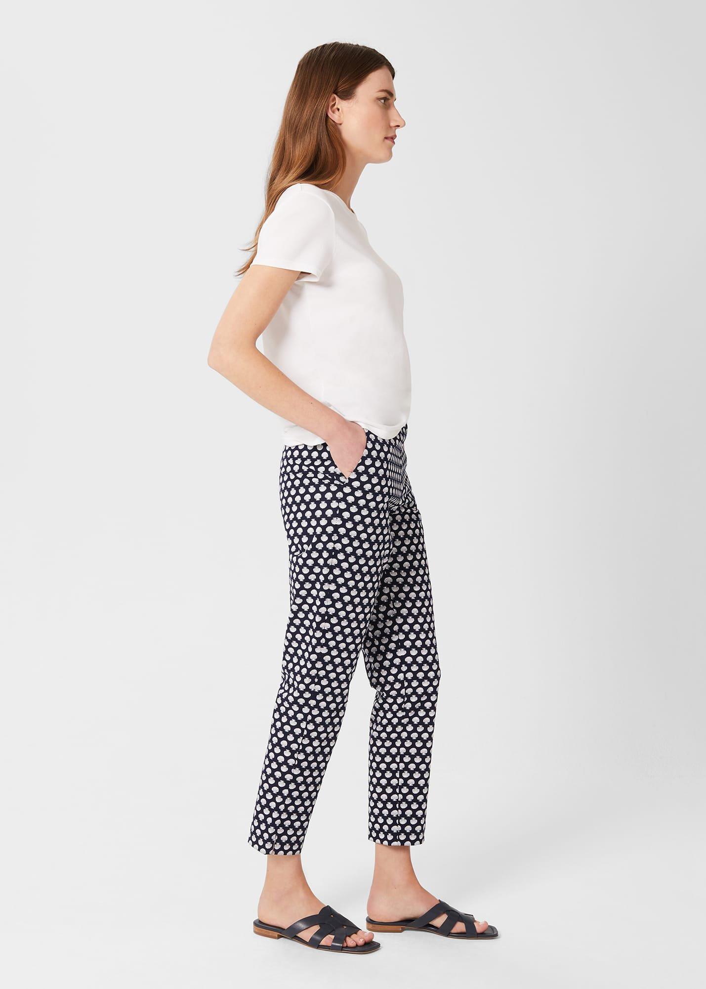 Florence Slim Leg Capri, Navy White, hi-res