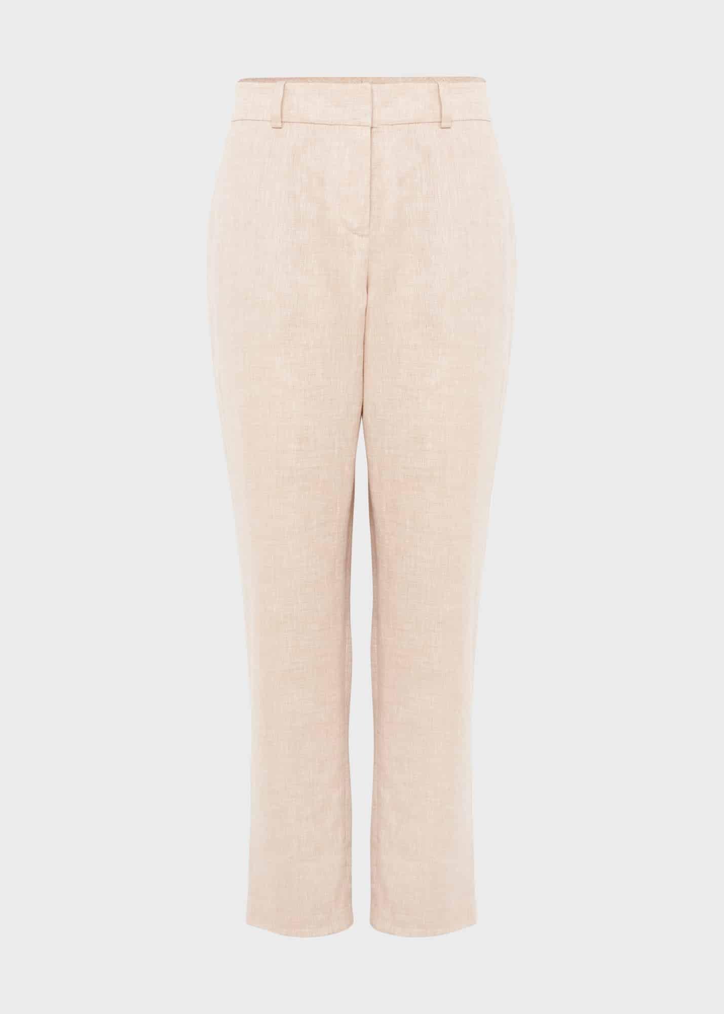 Petite Ivana Linen Trousers, Warm Neutral, hi-res