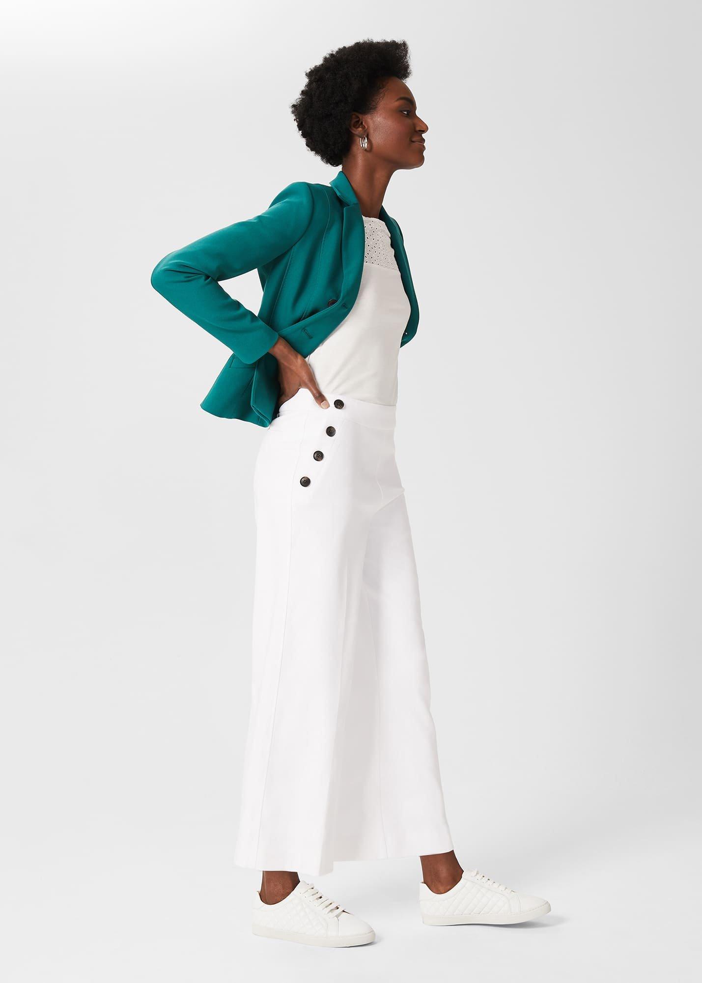 Simone Crop Trouser, White, hi-res