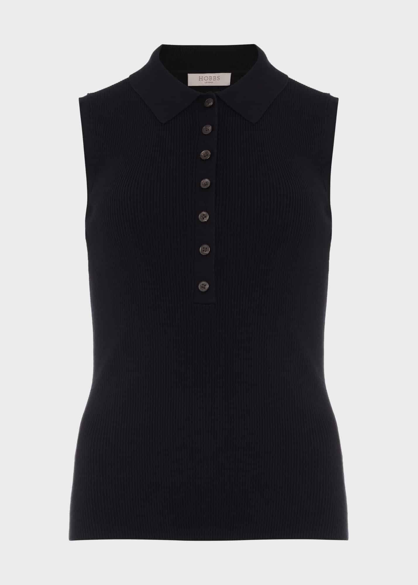 Athena Knitted Vest, Navy, hi-res