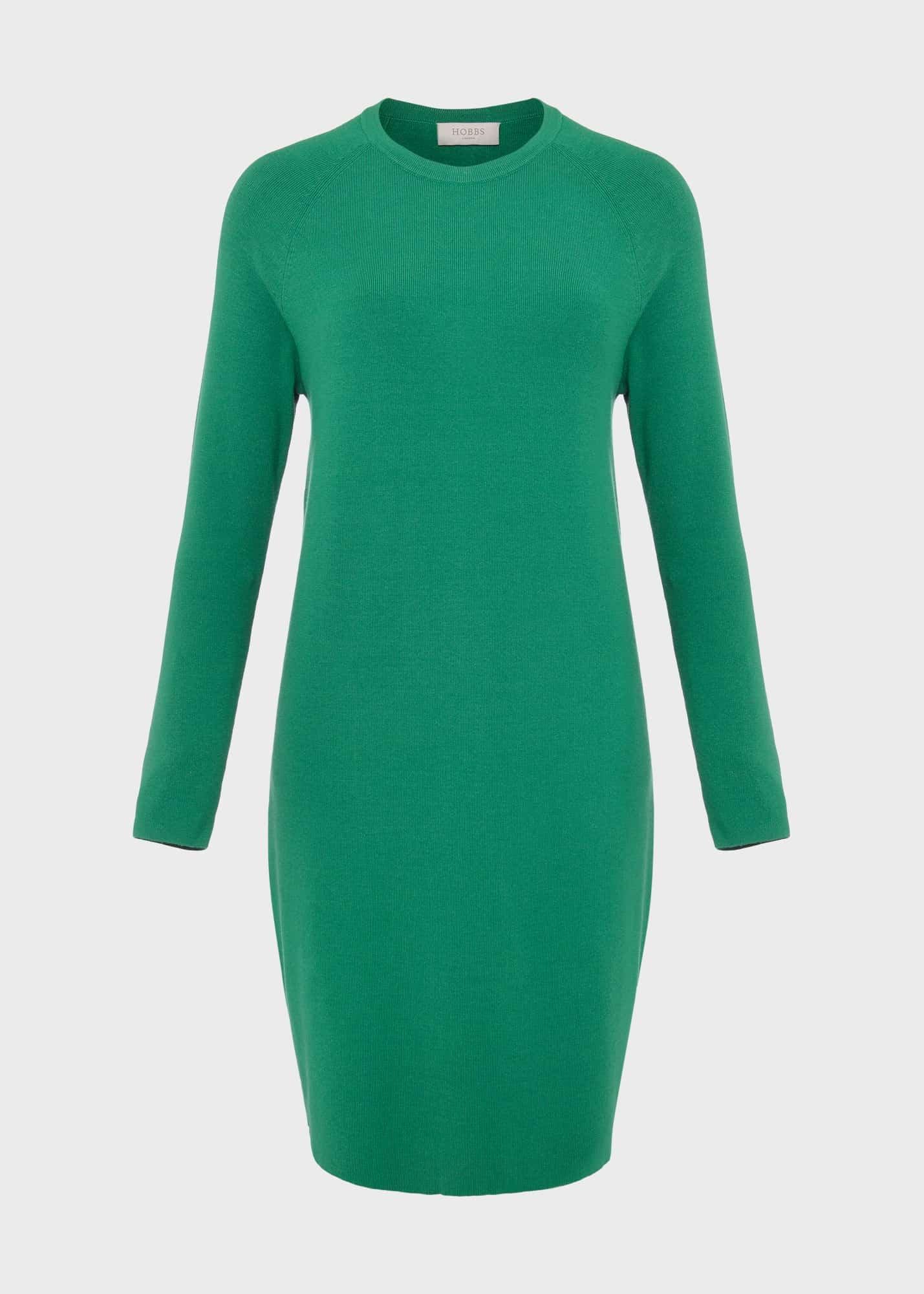 Poppy Knitted Dress, Leaf Green, hi-res