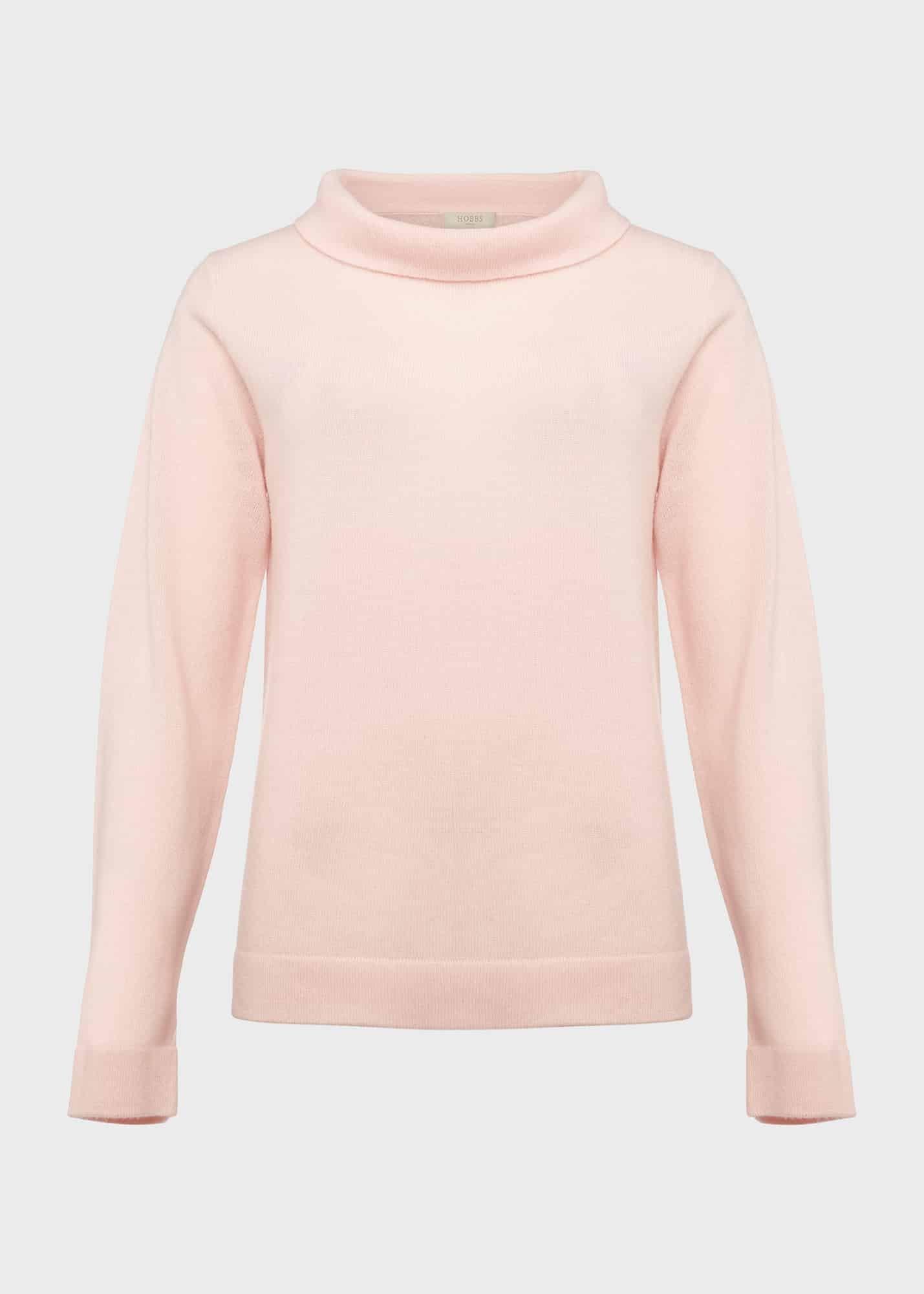 Audrey Wool Cashmere Jumper, Pale Pink, hi-res