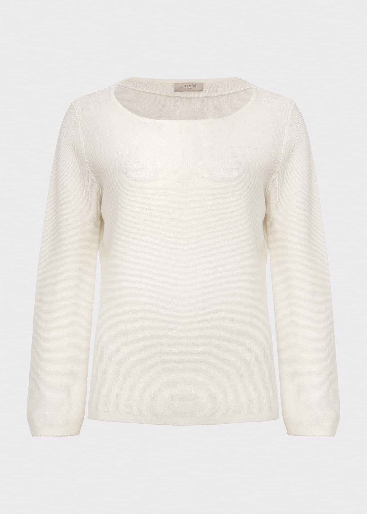 Beatrice Cotton Jumper, Ivory, hi-res