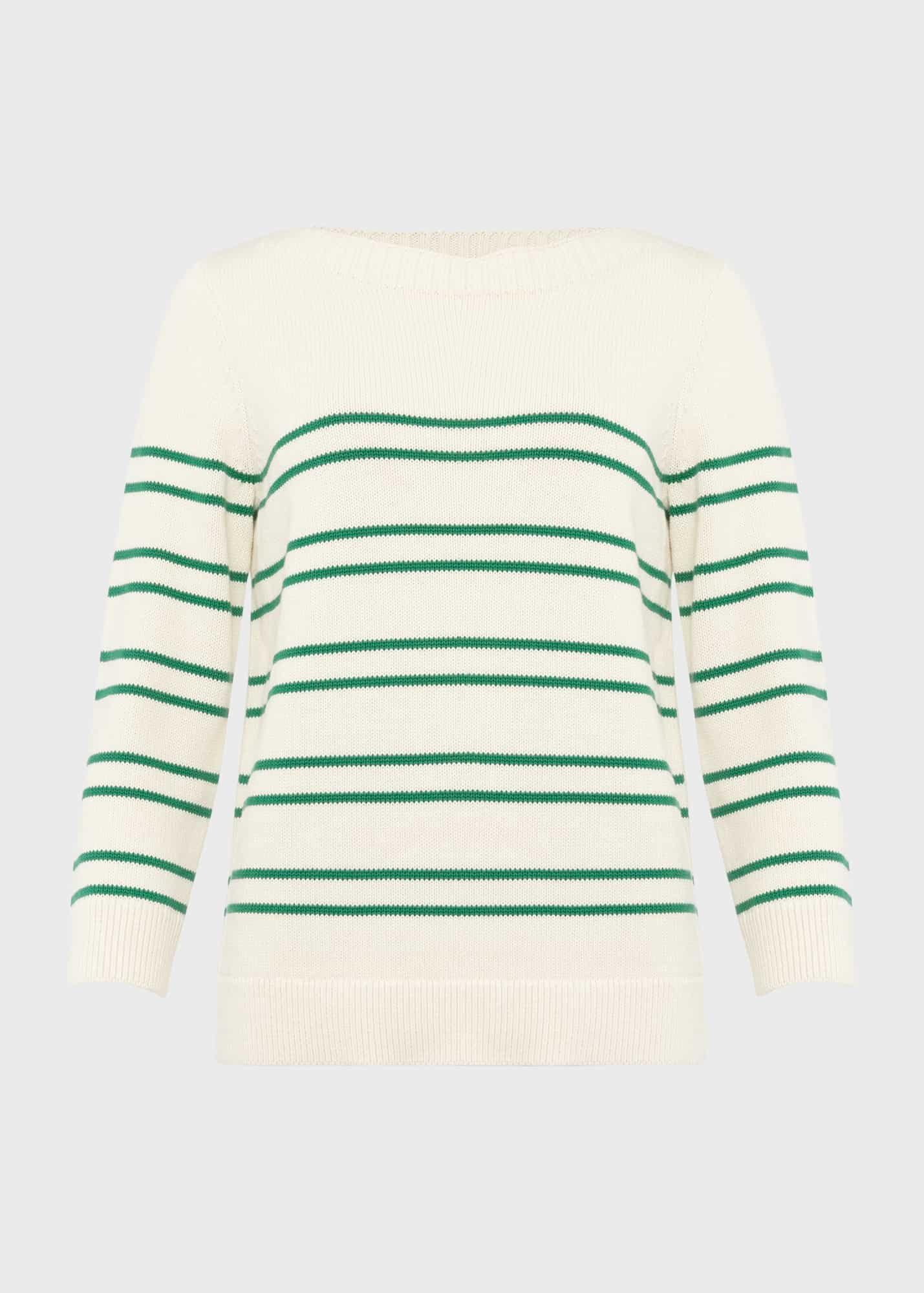 June Cotton Jumper, Ivory Green, hi-res