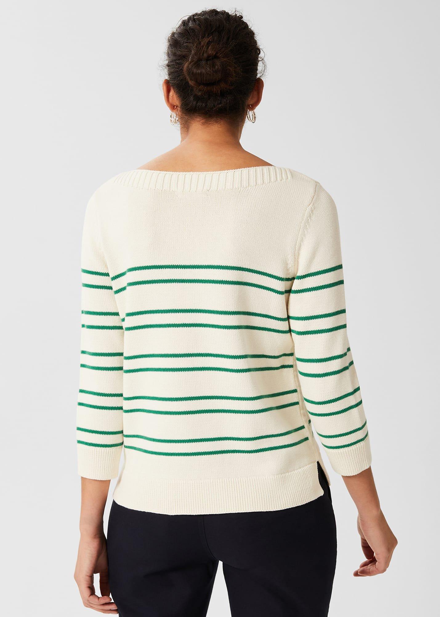 June Cotton Jumper, Ivory Green, hi-res