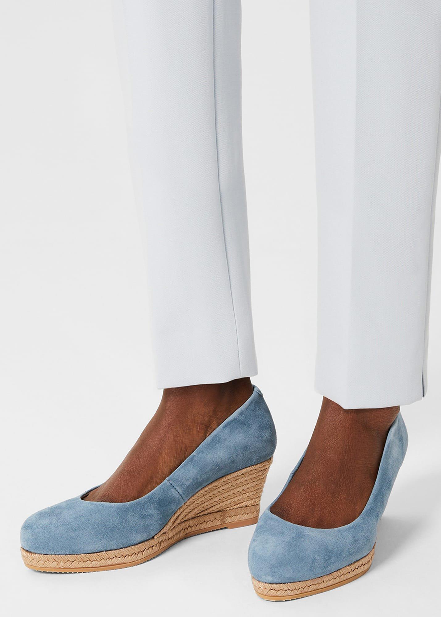 Anna Espadrille Court Shoes, Cornflower Blue, hi-res