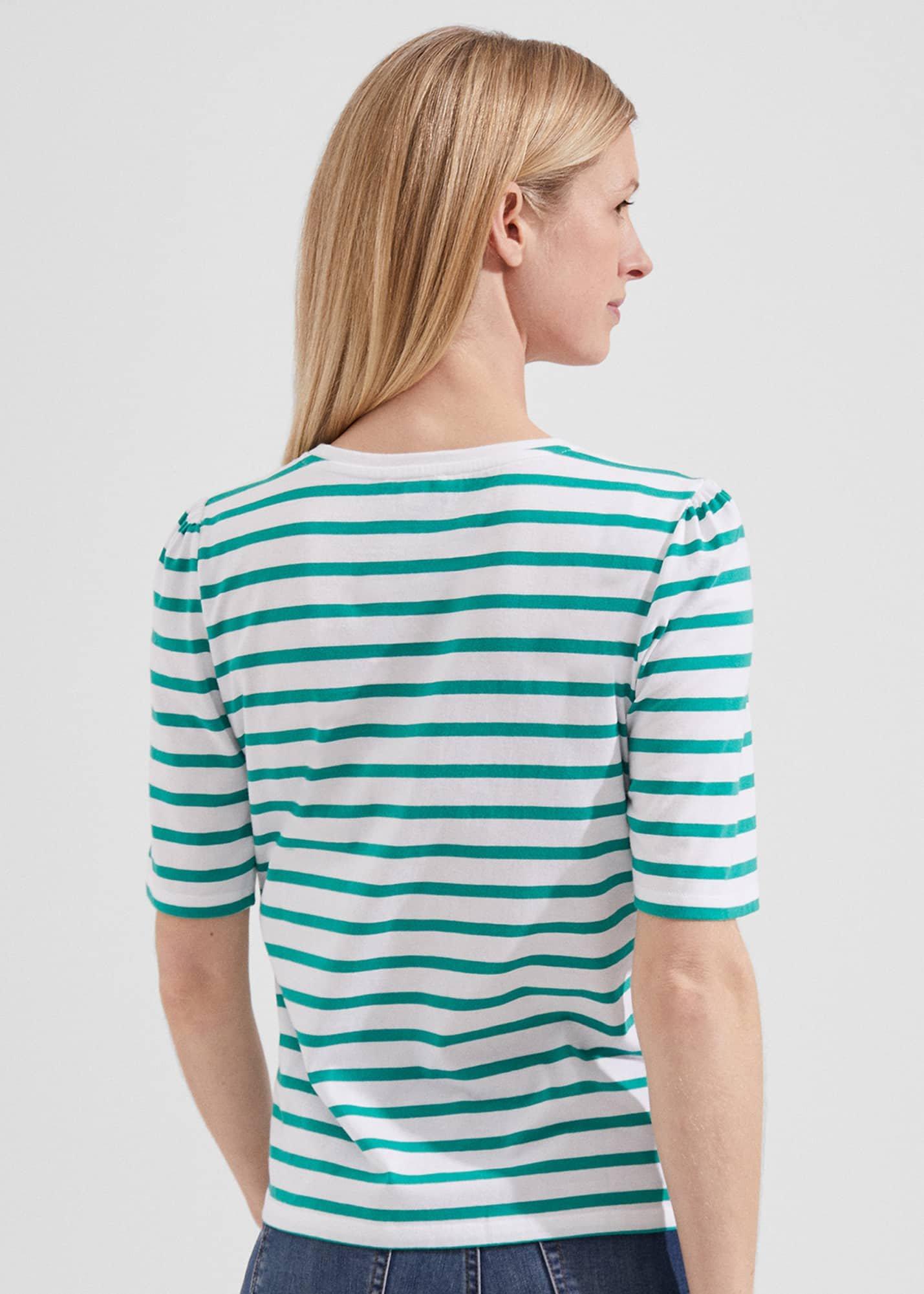 Eva Stripe Top, White Aruba, hi-res