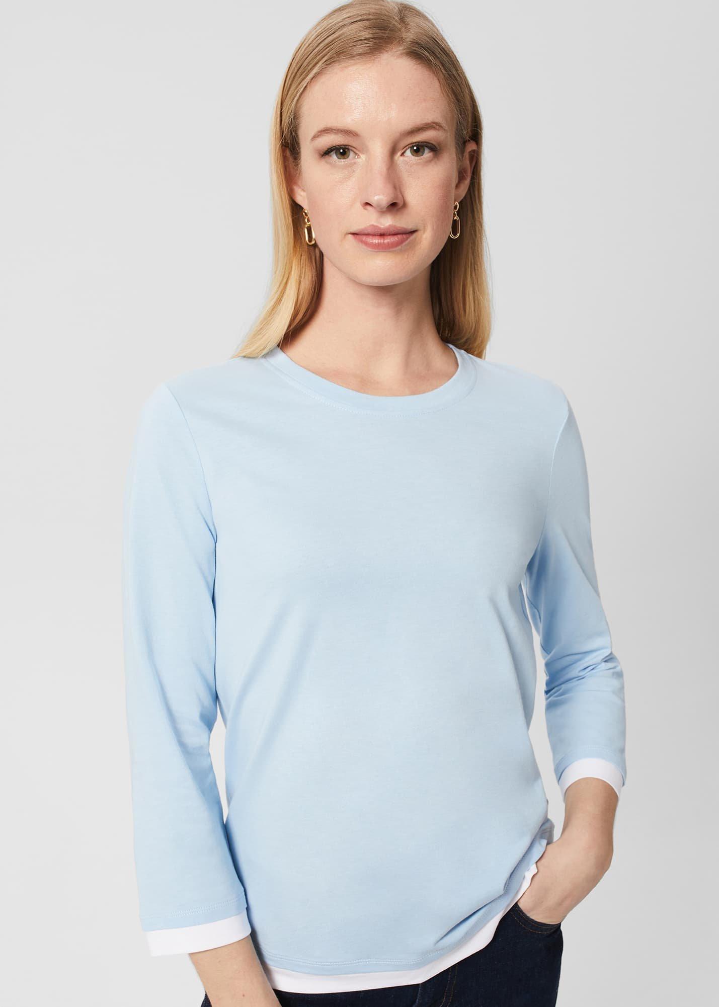 Amelie Cotton Top, Dusky Blue, hi-res