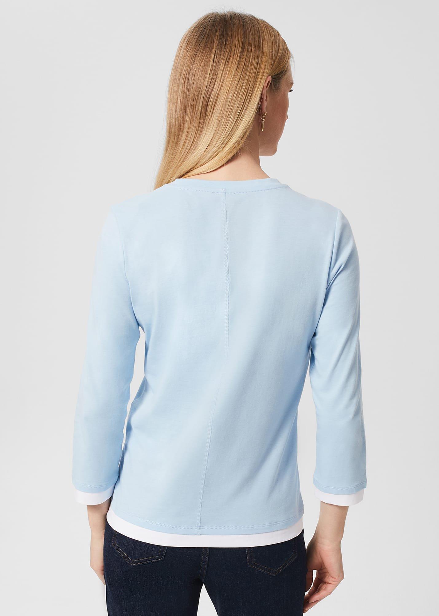 Amelie Cotton Top, Dusky Blue, hi-res