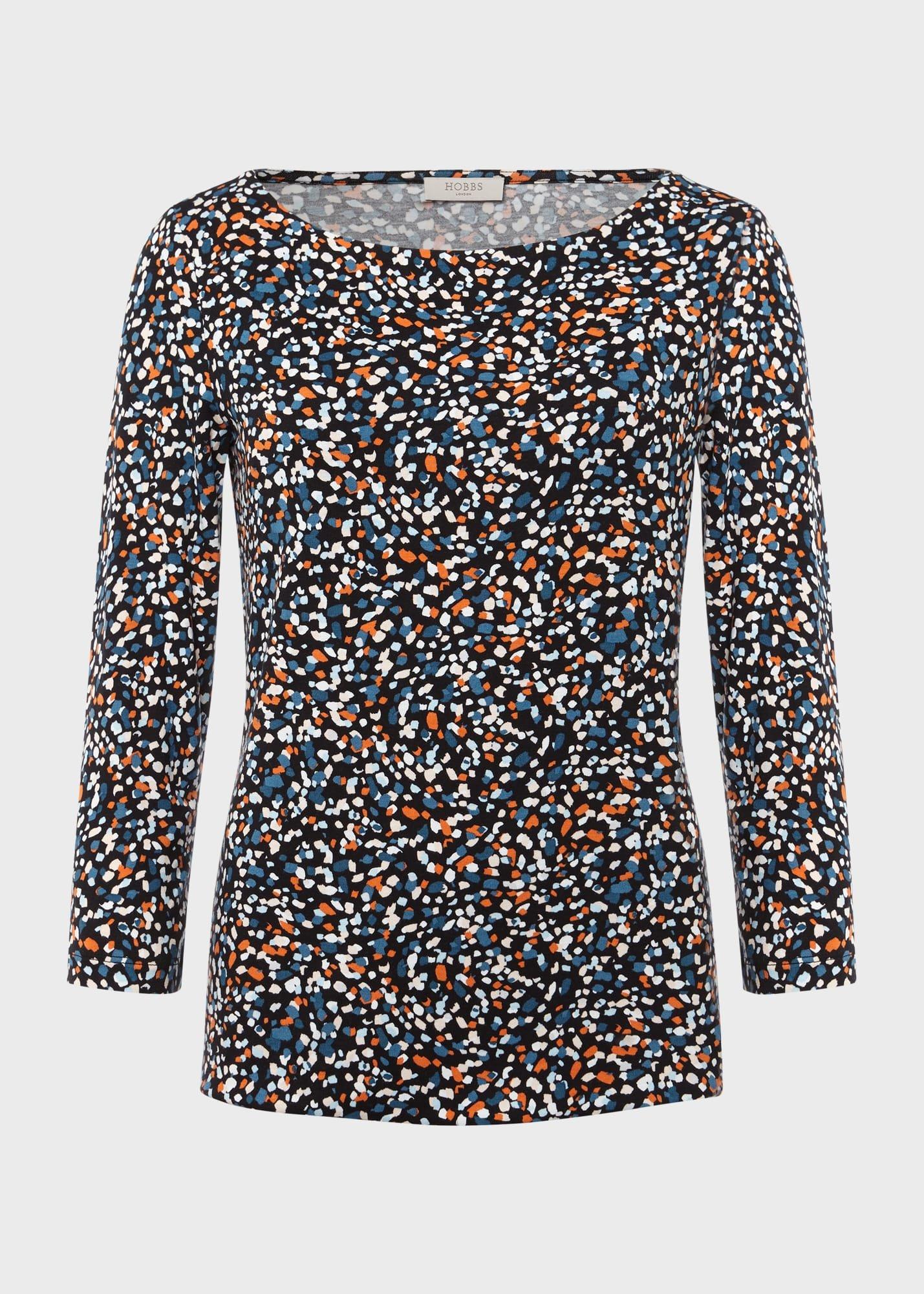 Sonya Printed Top, Navy Multi, hi-res