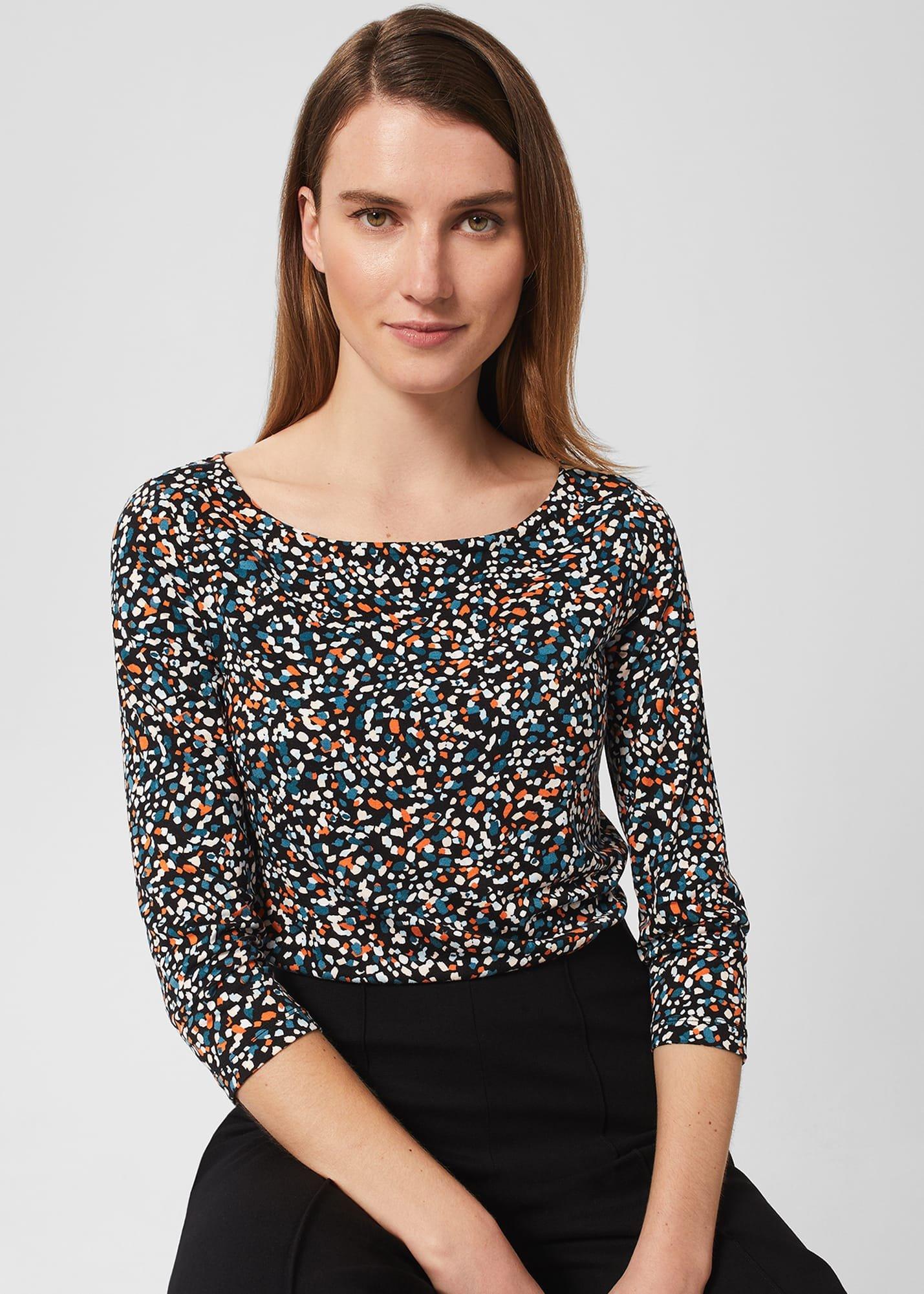 Sonya Printed Top, Navy Multi, hi-res