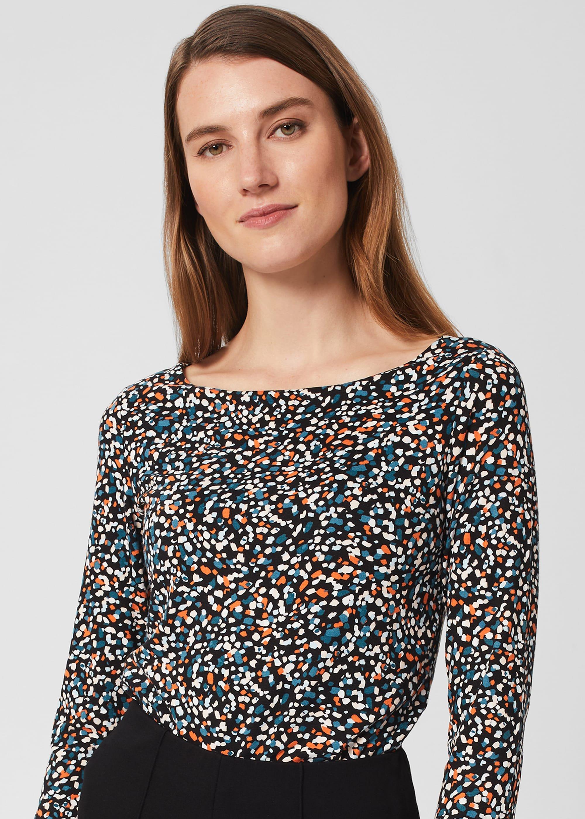 Sonya Printed Top, Navy Multi, hi-res