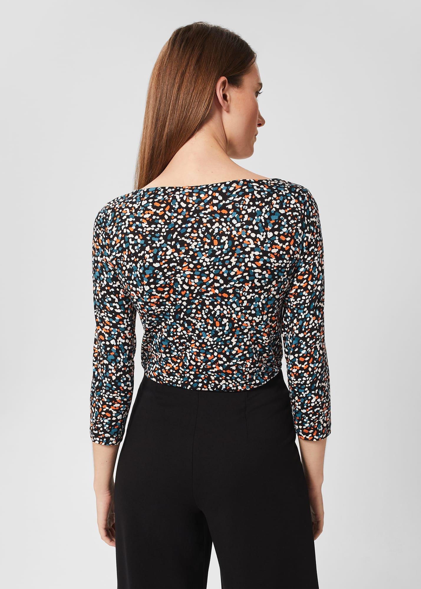 Sonya Printed Top, Navy Multi, hi-res