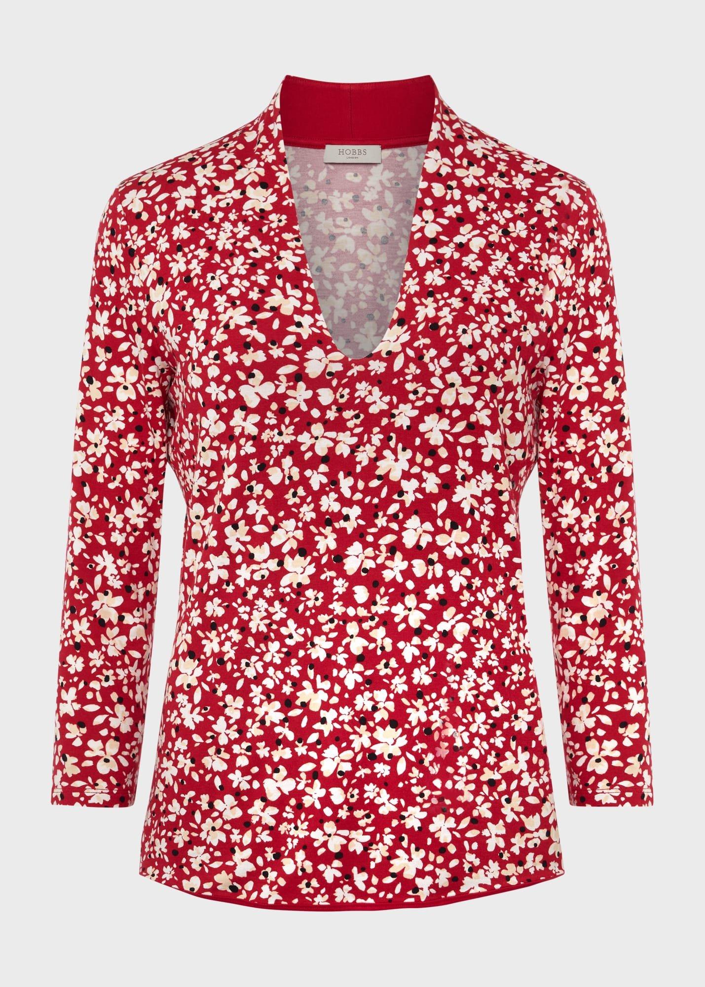 Aimee Printed Top, Pink Multi, hi-res