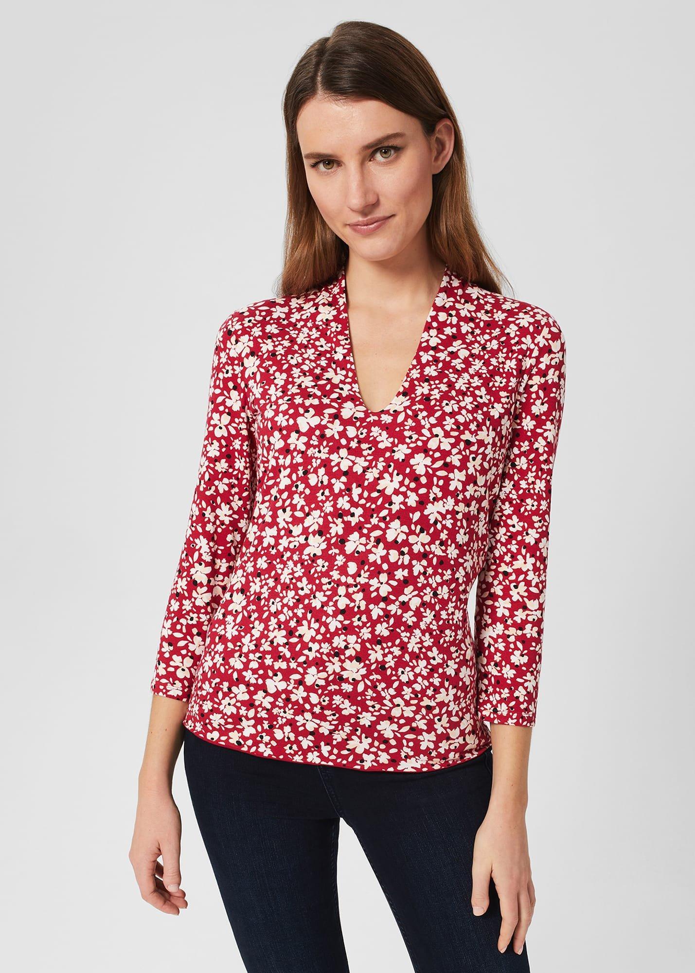 Aimee Printed Top, Pink Multi, hi-res