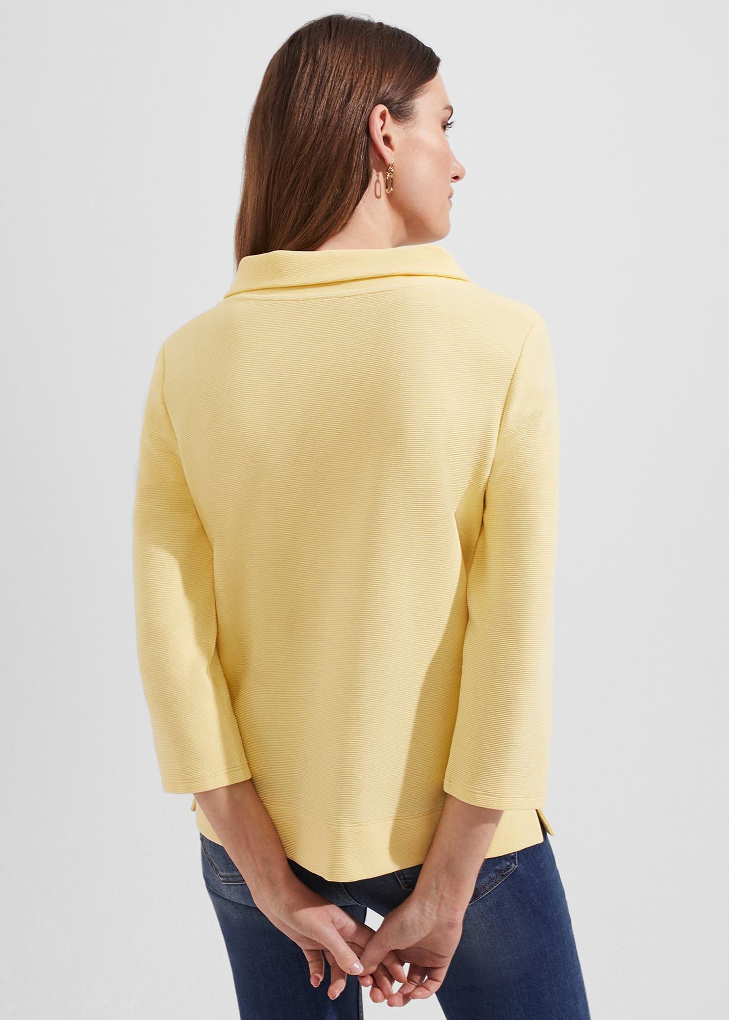 Betsy Textured Top With Cotton , Yellow, hi-res