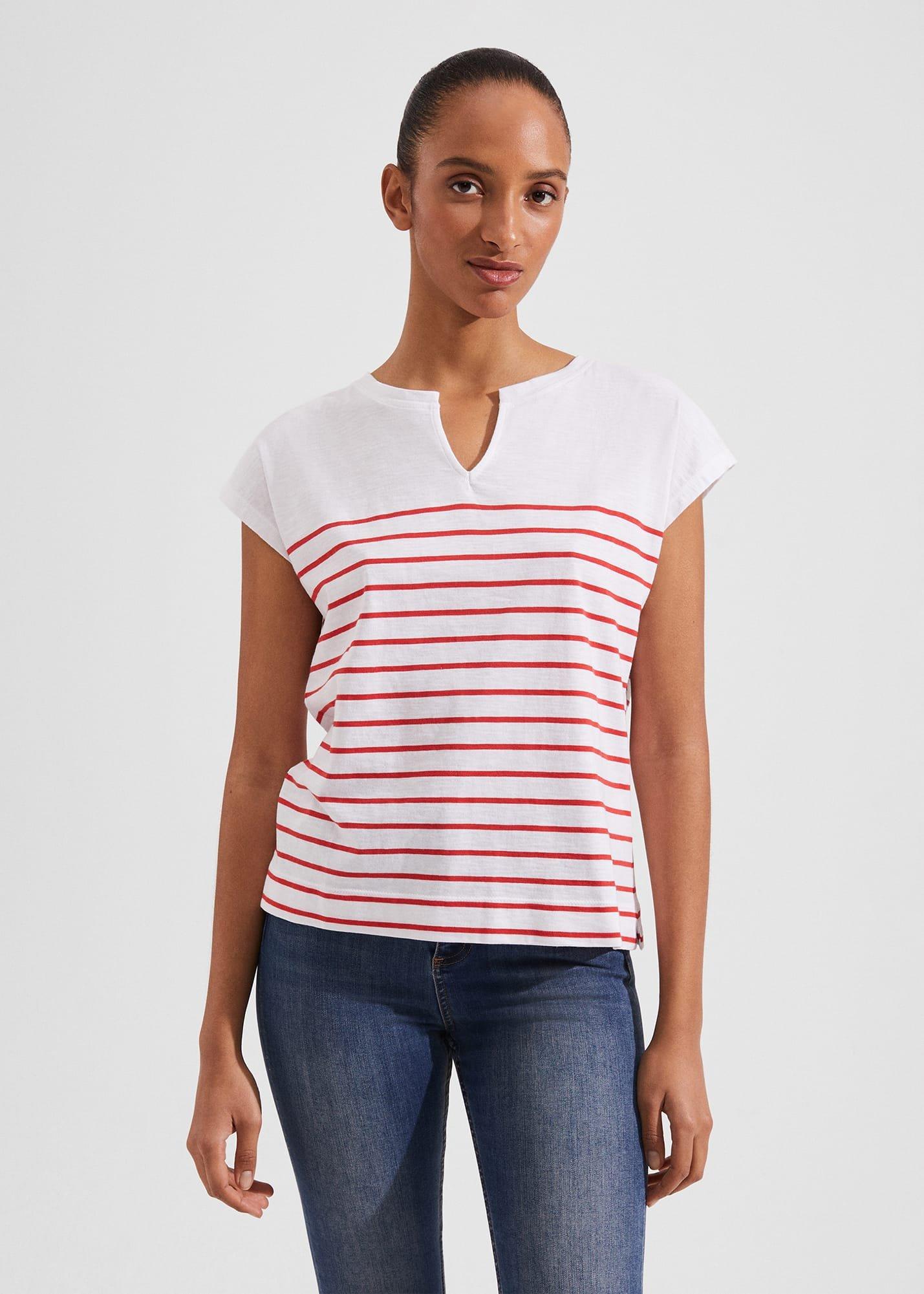 Karis Slub Top, White Flame Red, hi-res