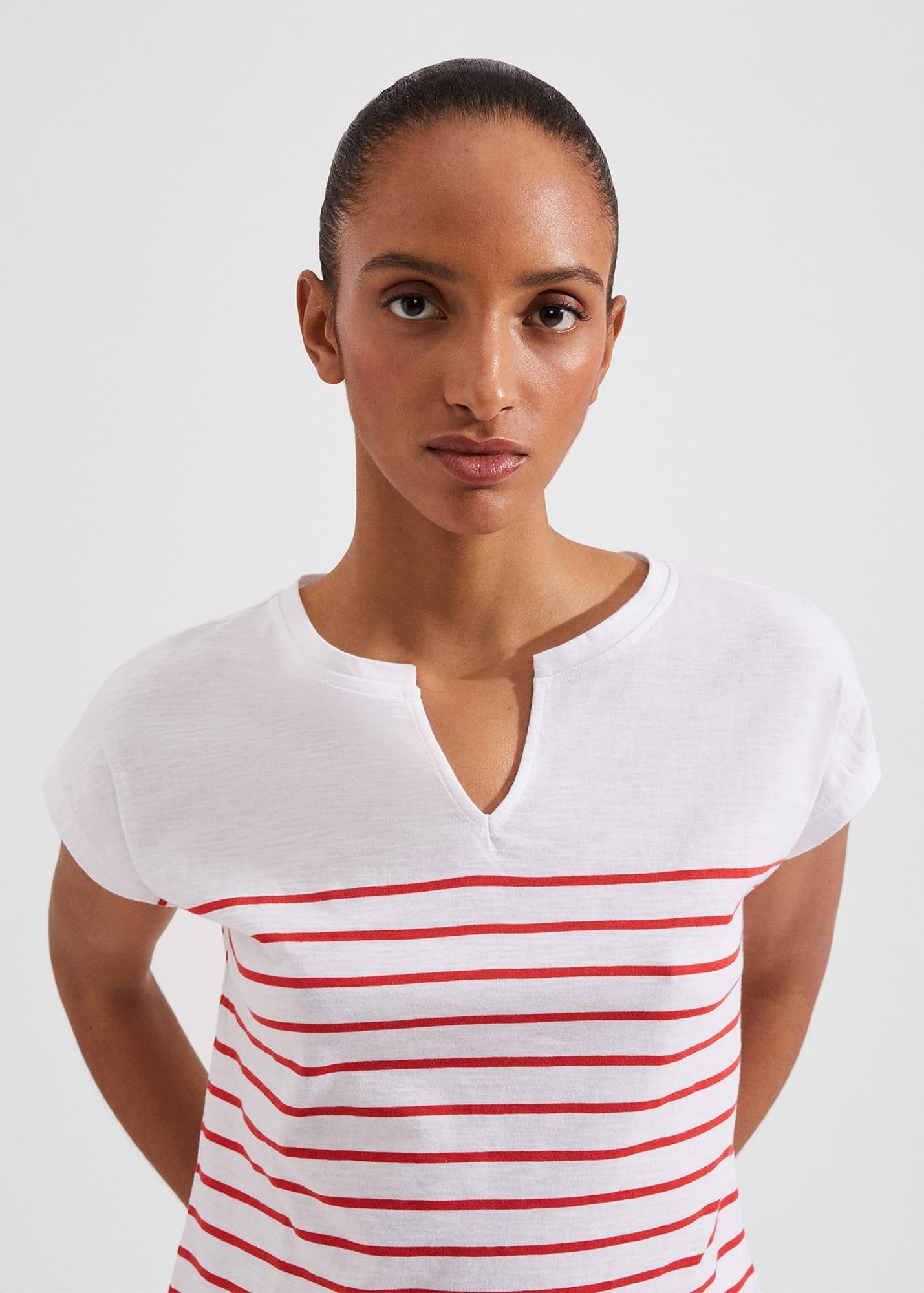 Karis Slub Top, White Flame Red, hi-res