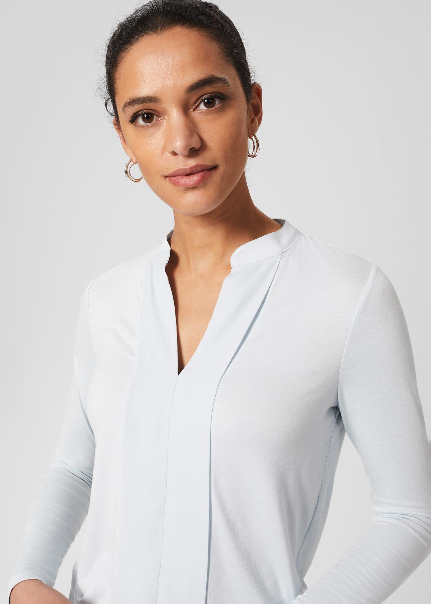 Leena Long Sleeve Top, Stone Blue, hi-res