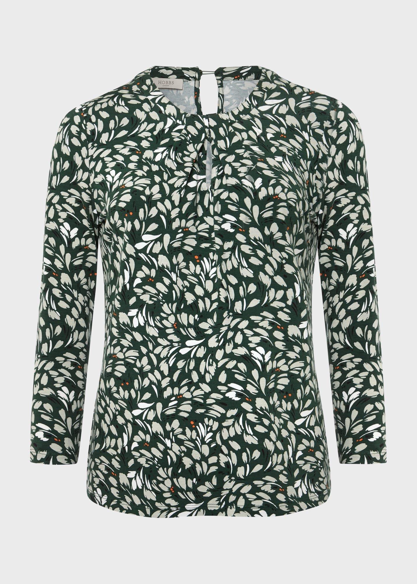 Julia Printed Top, Green Multi, hi-res