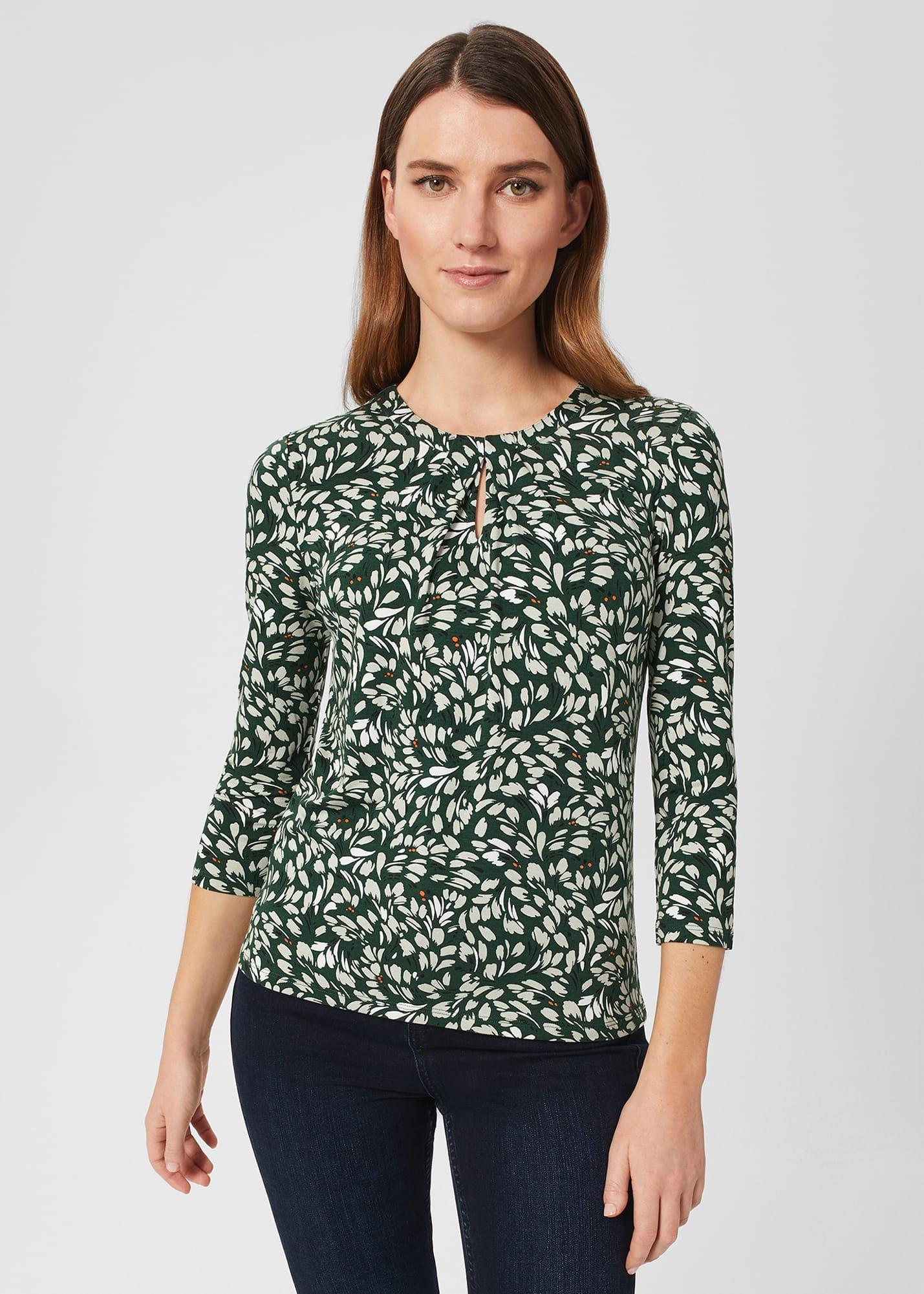 Julia Printed Top, Green Multi, hi-res